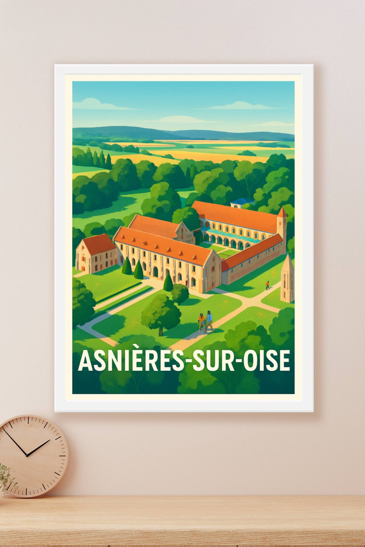 Affiche Asnières-sur-Oise — Tranquillité et patrimoine en harmonie · poster d'art de Asnières-sur-Oise