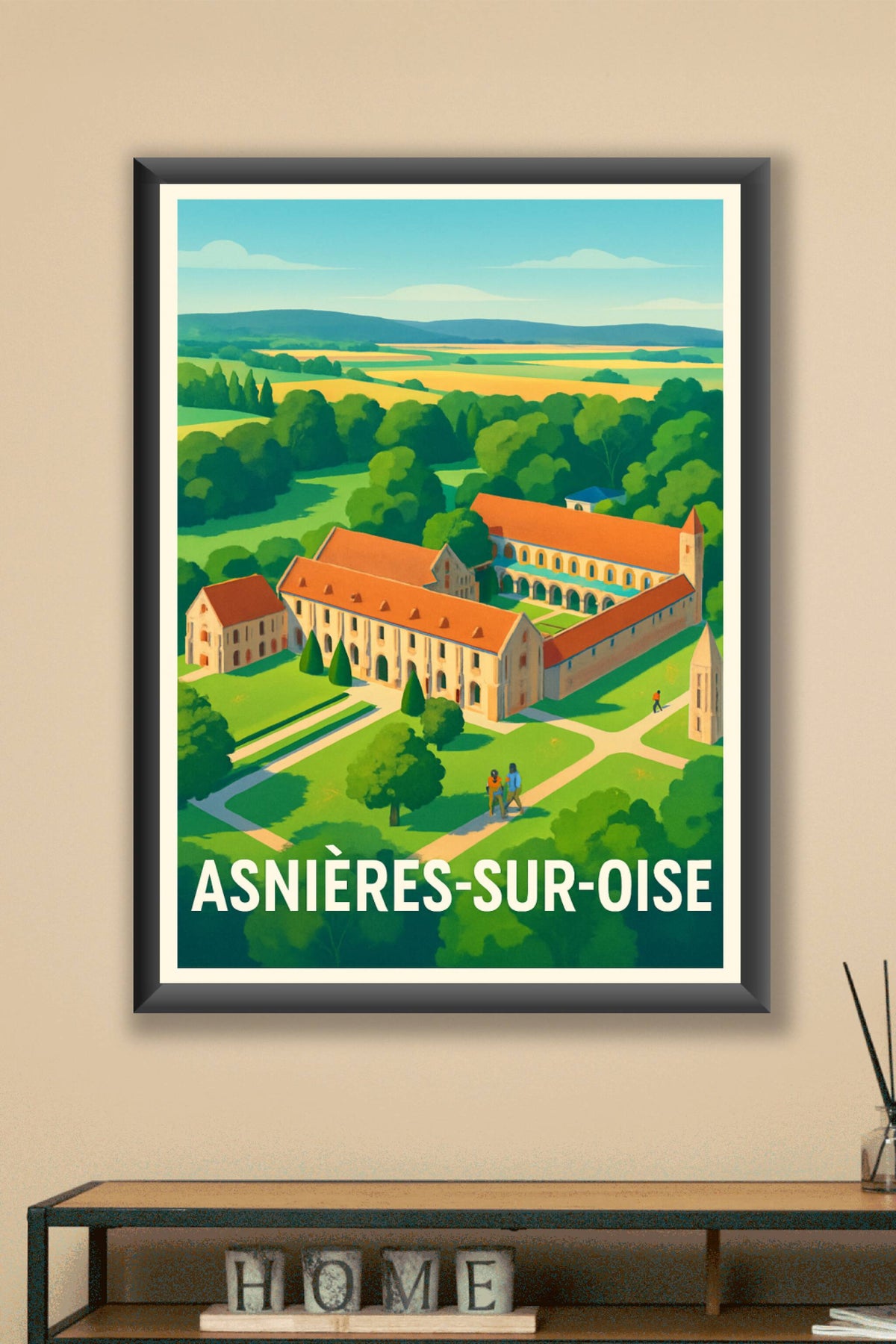 Affiche Asnières-sur-Oise — Tranquillité et patrimoine en harmonie · poster d'art de Asnières-sur-Oise