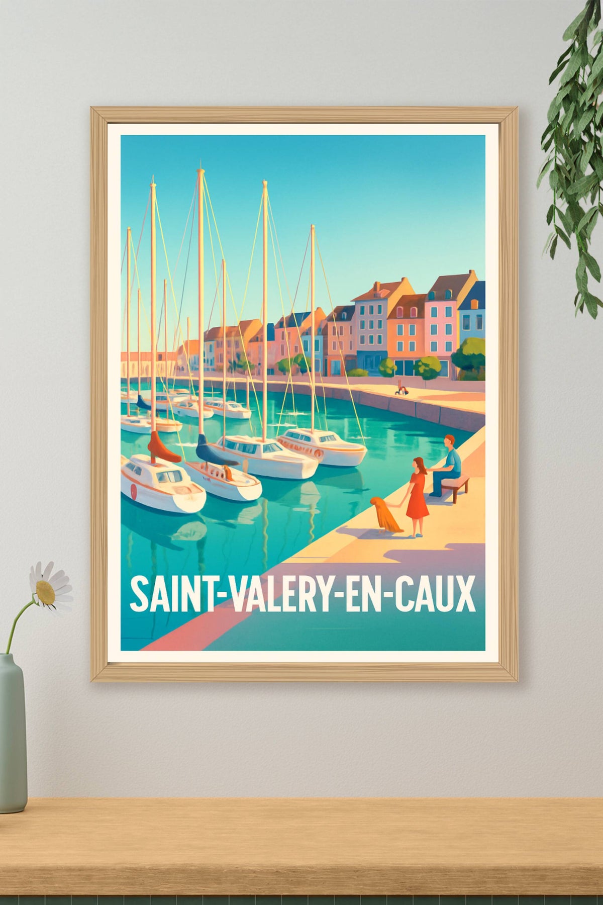 Affiche Saint-Valery-en-Caux — Charme et sérénité au bord de la mer · poster d'art de Saint-Valery-en-Caux