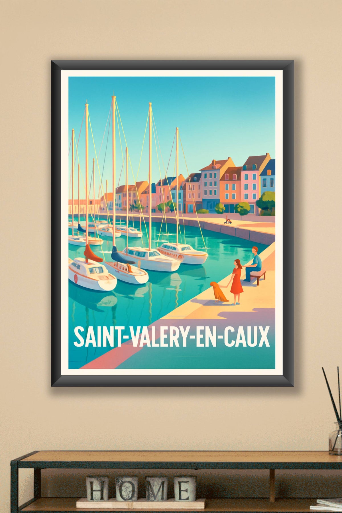 Affiche Saint-Valery-en-Caux — Charme et sérénité au bord de la mer · poster d'art de Saint-Valery-en-Caux