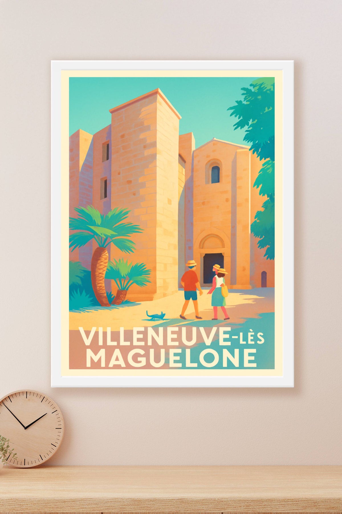 Affiche Villeneuve-lès-Maguelone — Charme et lumière méditerranéenne · poster d'art de Villeneuve-lès-Maguelone