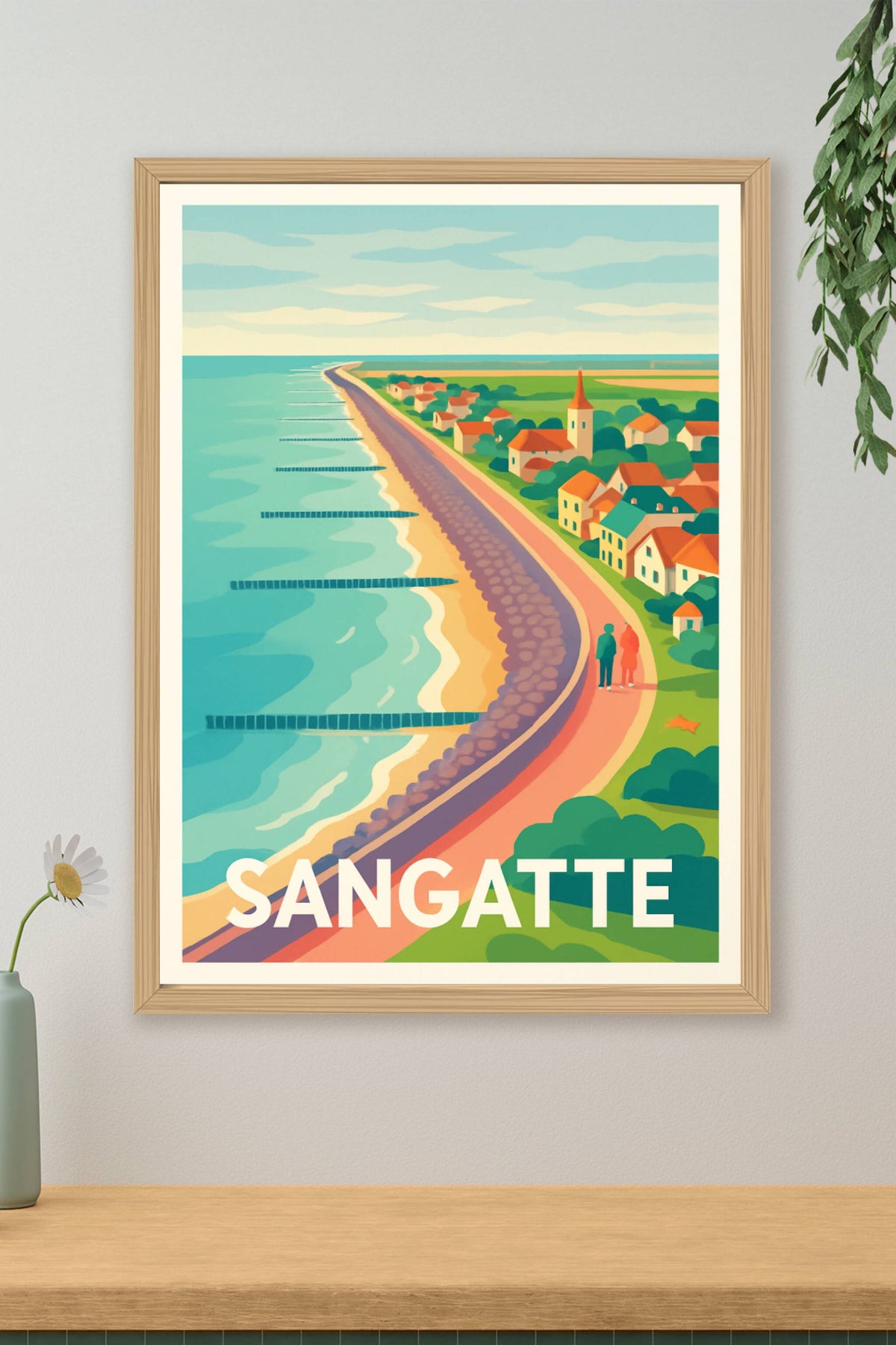 Affiche Sangatte — Escapade côtière paisible · poster d'art de Sangatte