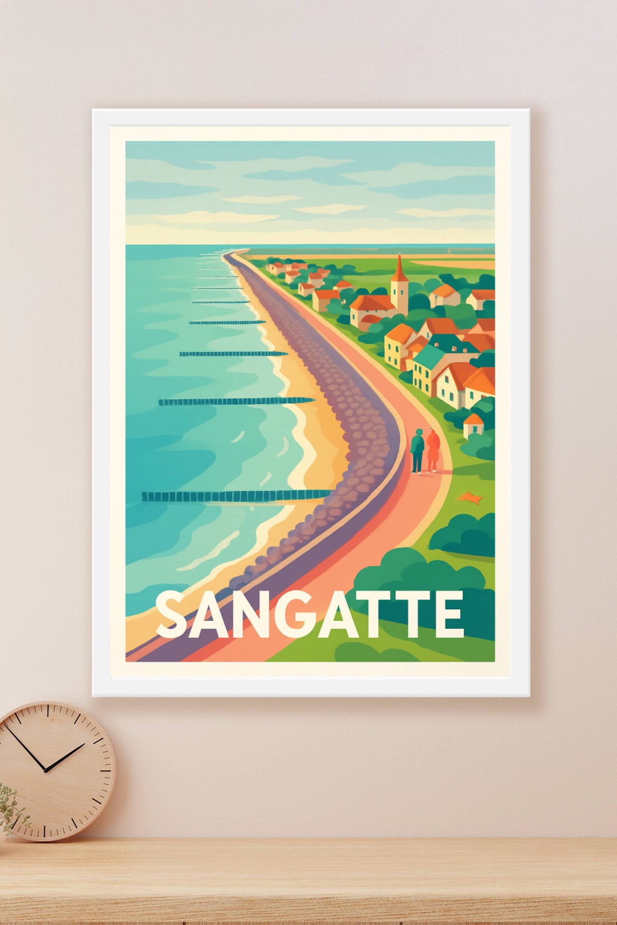 Affiche Sangatte — Escapade côtière paisible · poster d'art de Sangatte