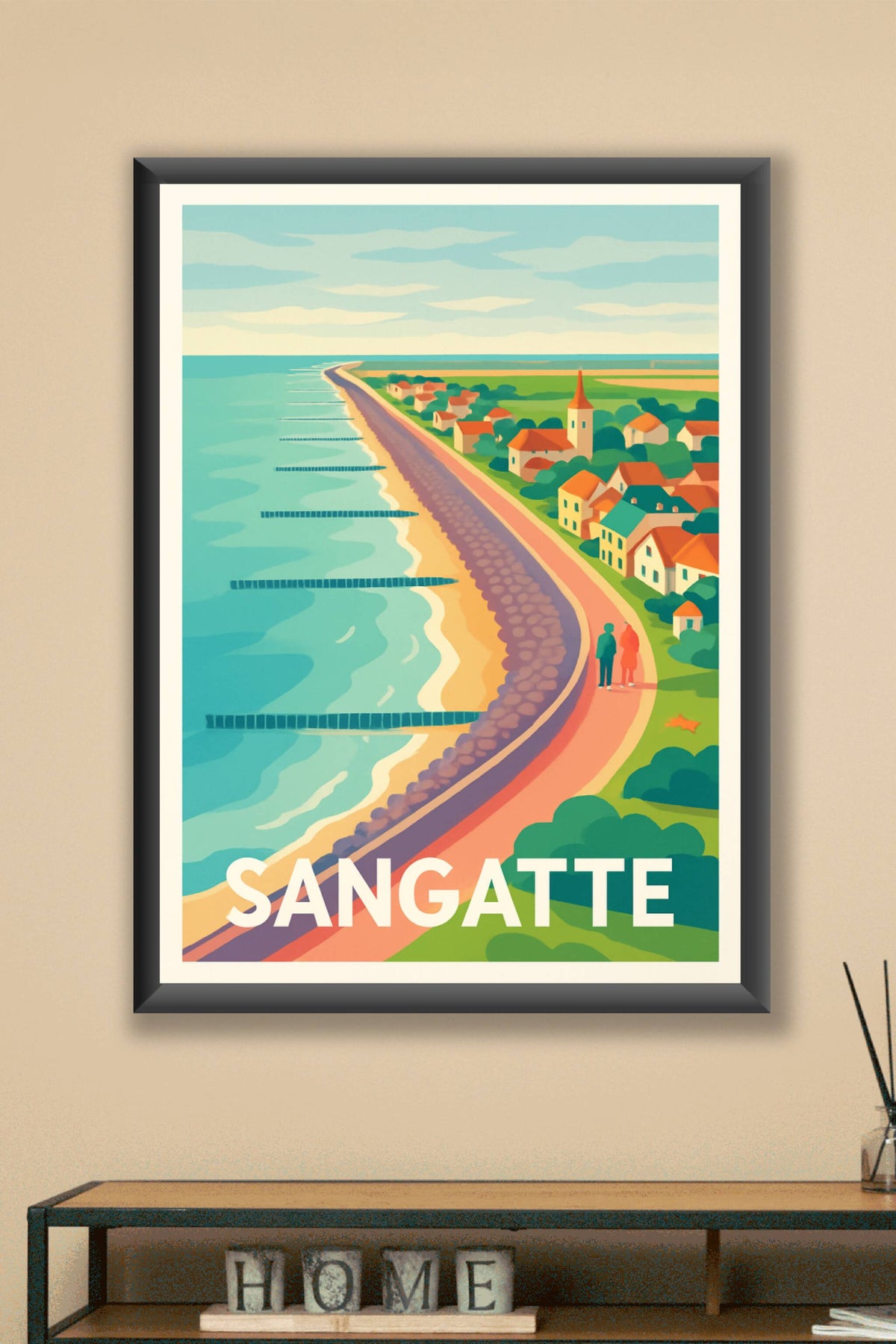 Affiche Sangatte — Escapade côtière paisible · poster d'art de Sangatte