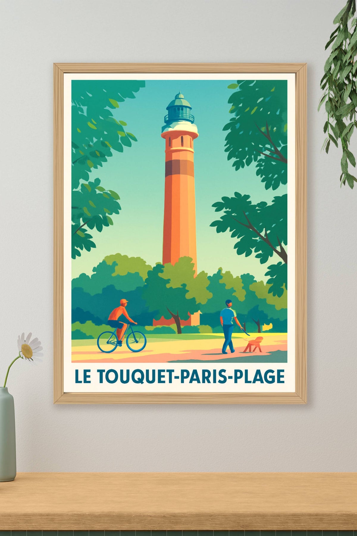 Affiche Le Touquet-Paris-Plage — Évasion et nature au phare emblématique · poster d'art de Le Touquet-Paris-Plage