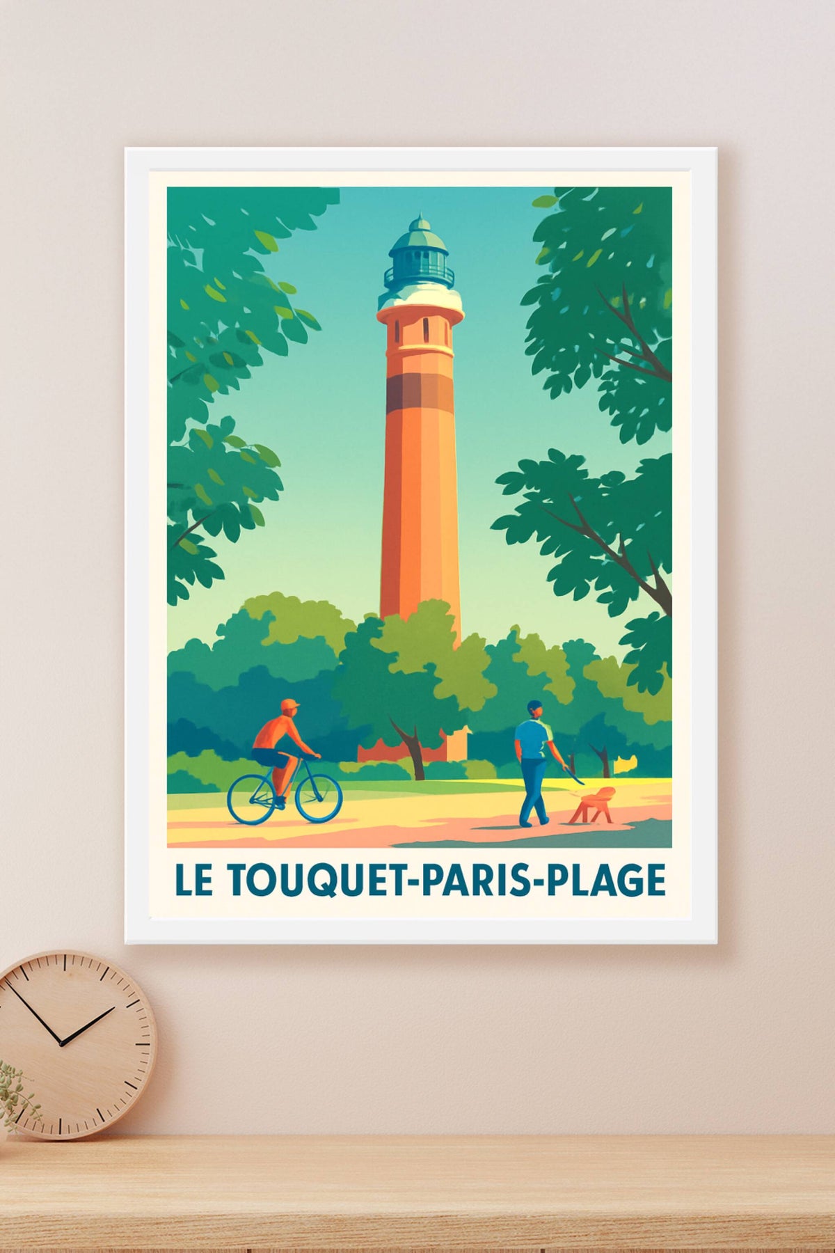 Affiche Le Touquet-Paris-Plage — Évasion et nature au phare emblématique · poster d'art de Le Touquet-Paris-Plage