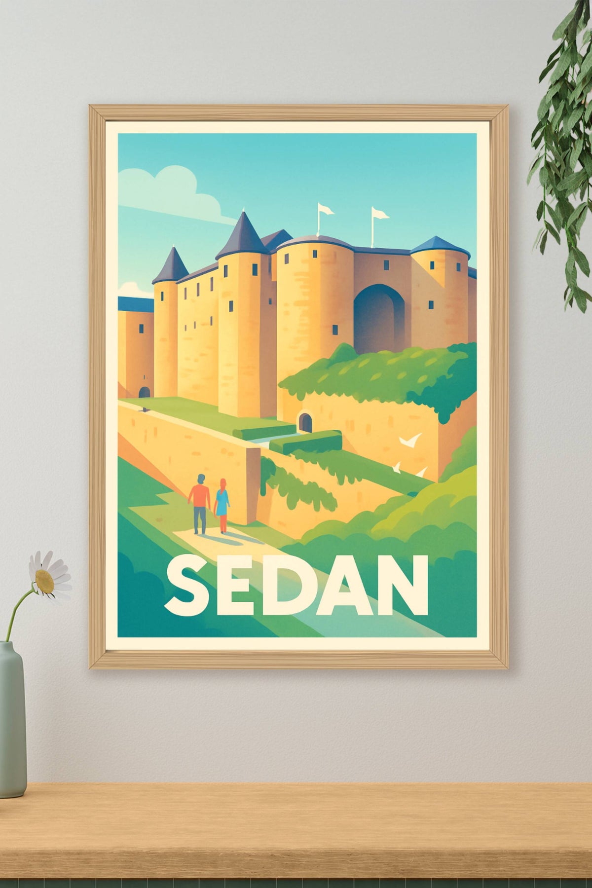 Affiche Sedan — Flânez autour du majestueux château fort · poster d'art de Sedan