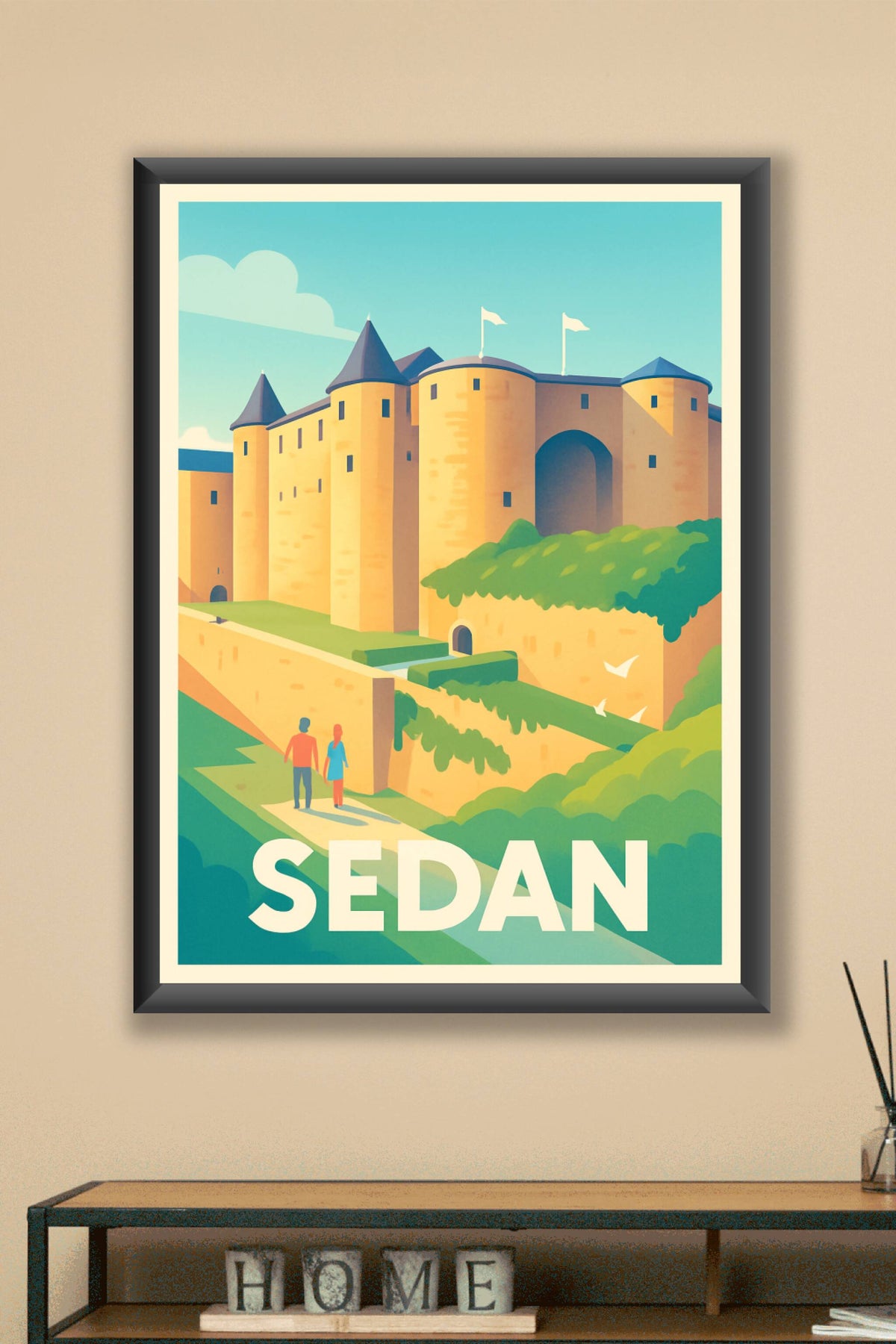 Affiche Sedan — Flânez autour du majestueux château fort · poster d'art de Sedan