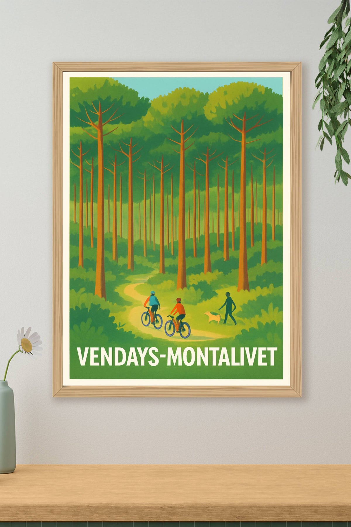 Affiche Vendays-Montalivet — Nature et balades en forêt · poster d'art de Vendays-Montalivet