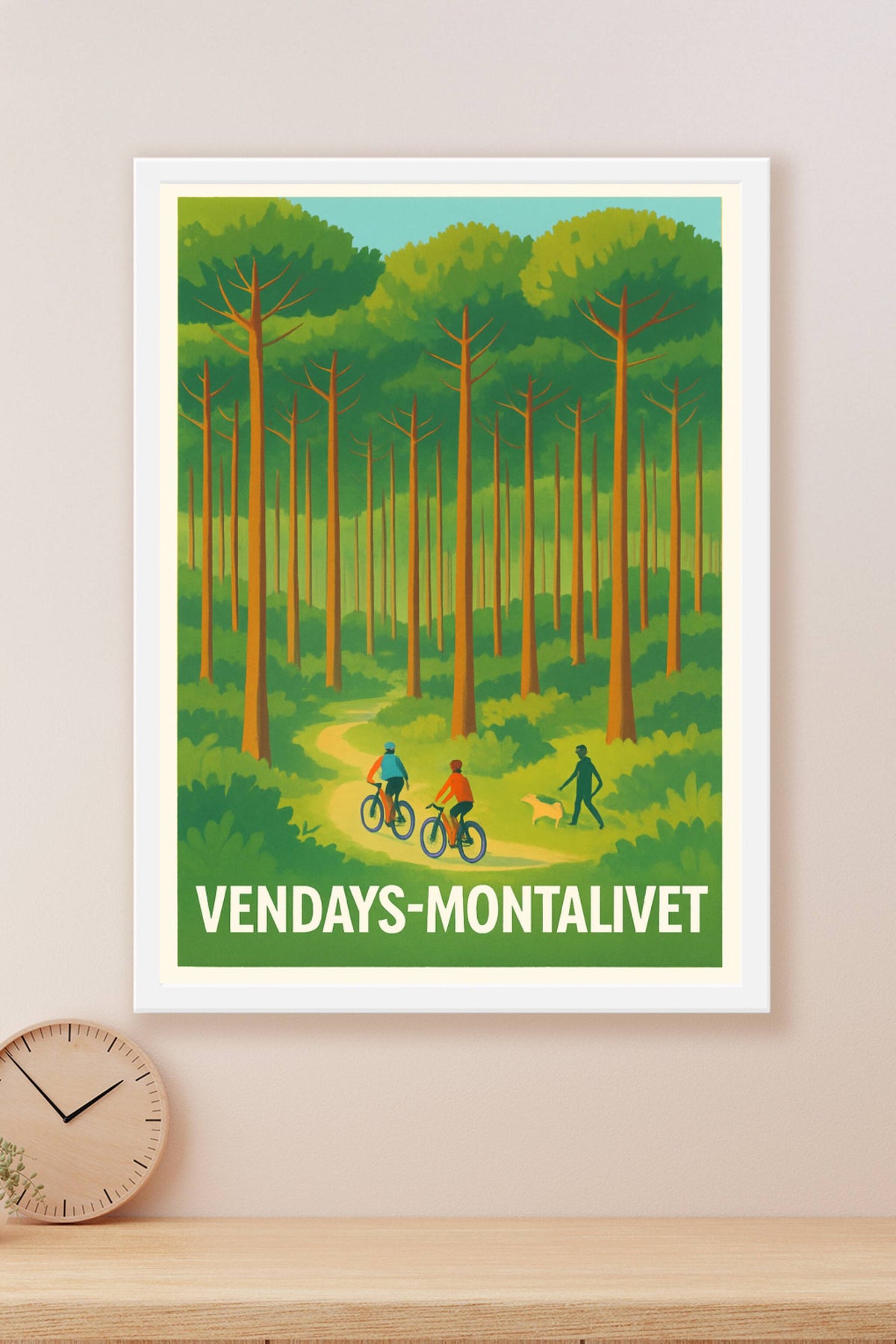 Affiche Vendays-Montalivet — Nature et balades en forêt · poster d'art de Vendays-Montalivet