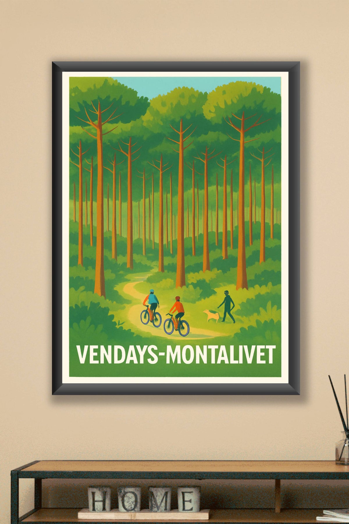 Affiche Vendays-Montalivet — Nature et balades en forêt · poster d'art de Vendays-Montalivet