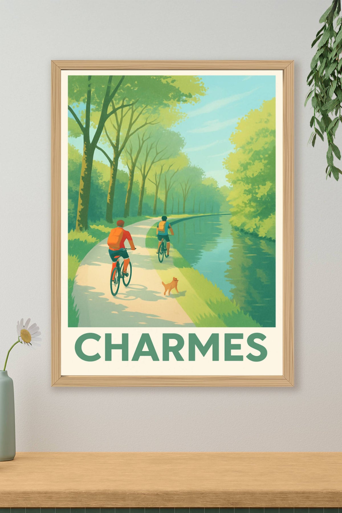 Affiche Charmes — Balade paisible au bord de l'eau · poster d'art de Charmes