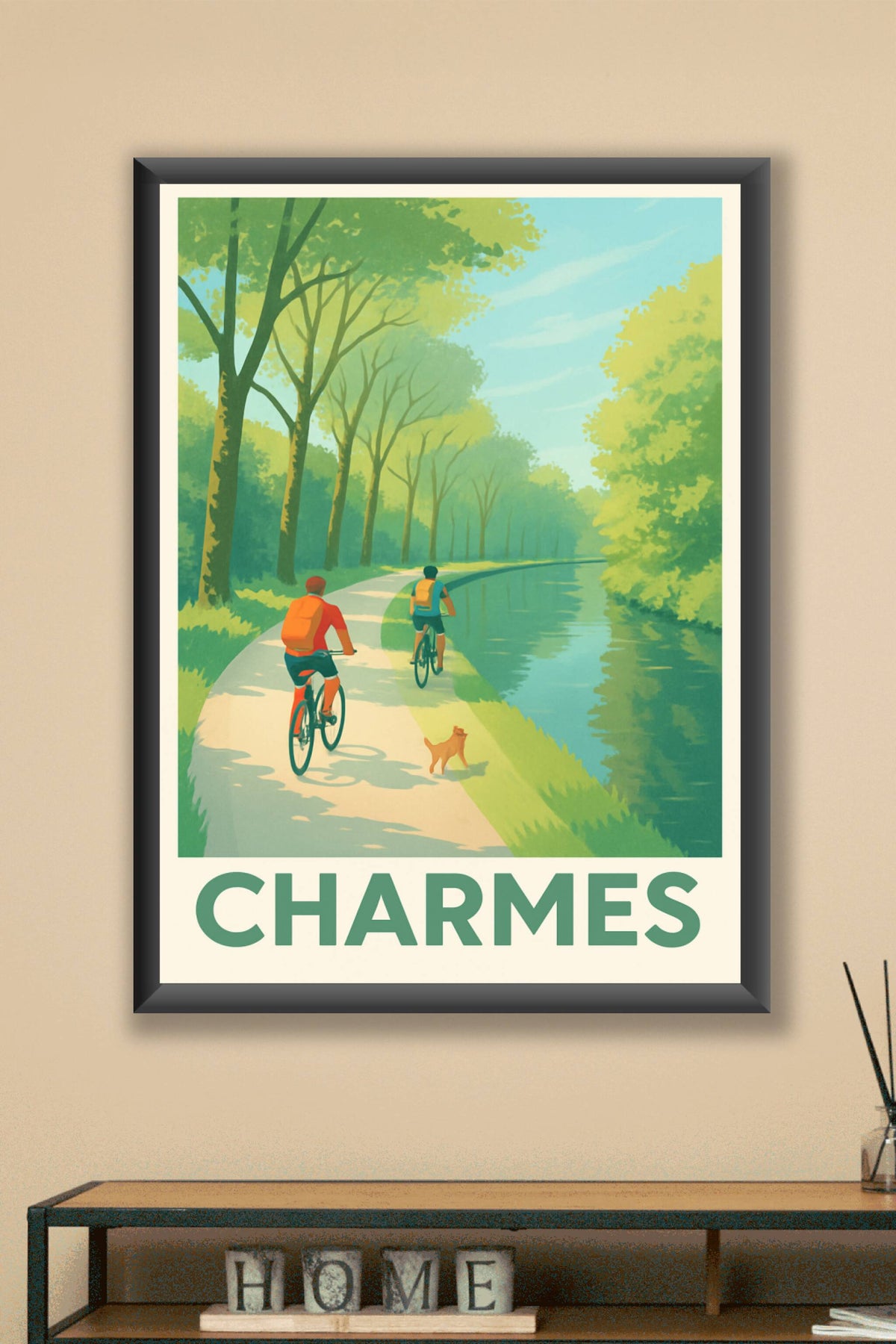 Affiche Charmes — Balade paisible au bord de l'eau · poster d'art de Charmes