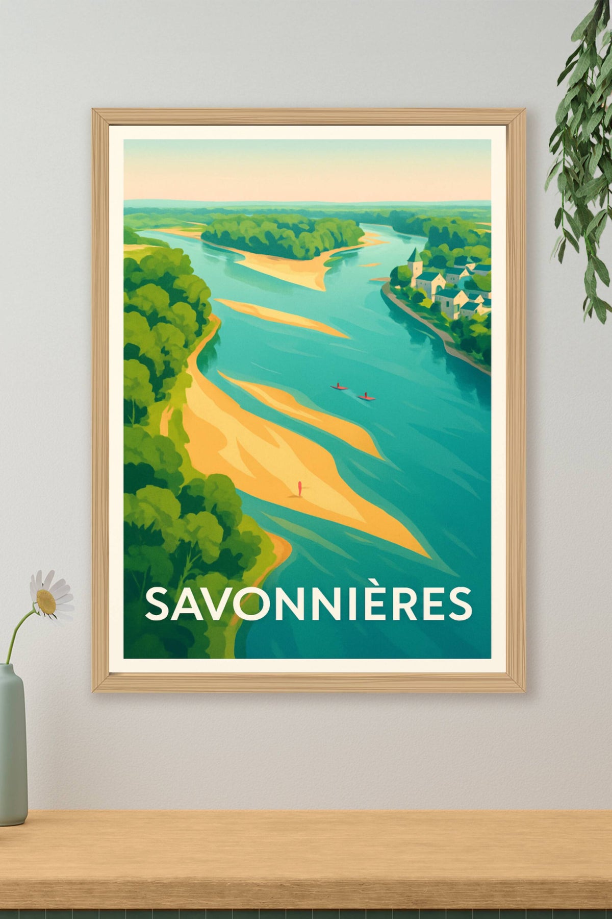 Affiche Savonnières — Évasion naturelle au fil de l'eau · poster d'art de Savonnières
