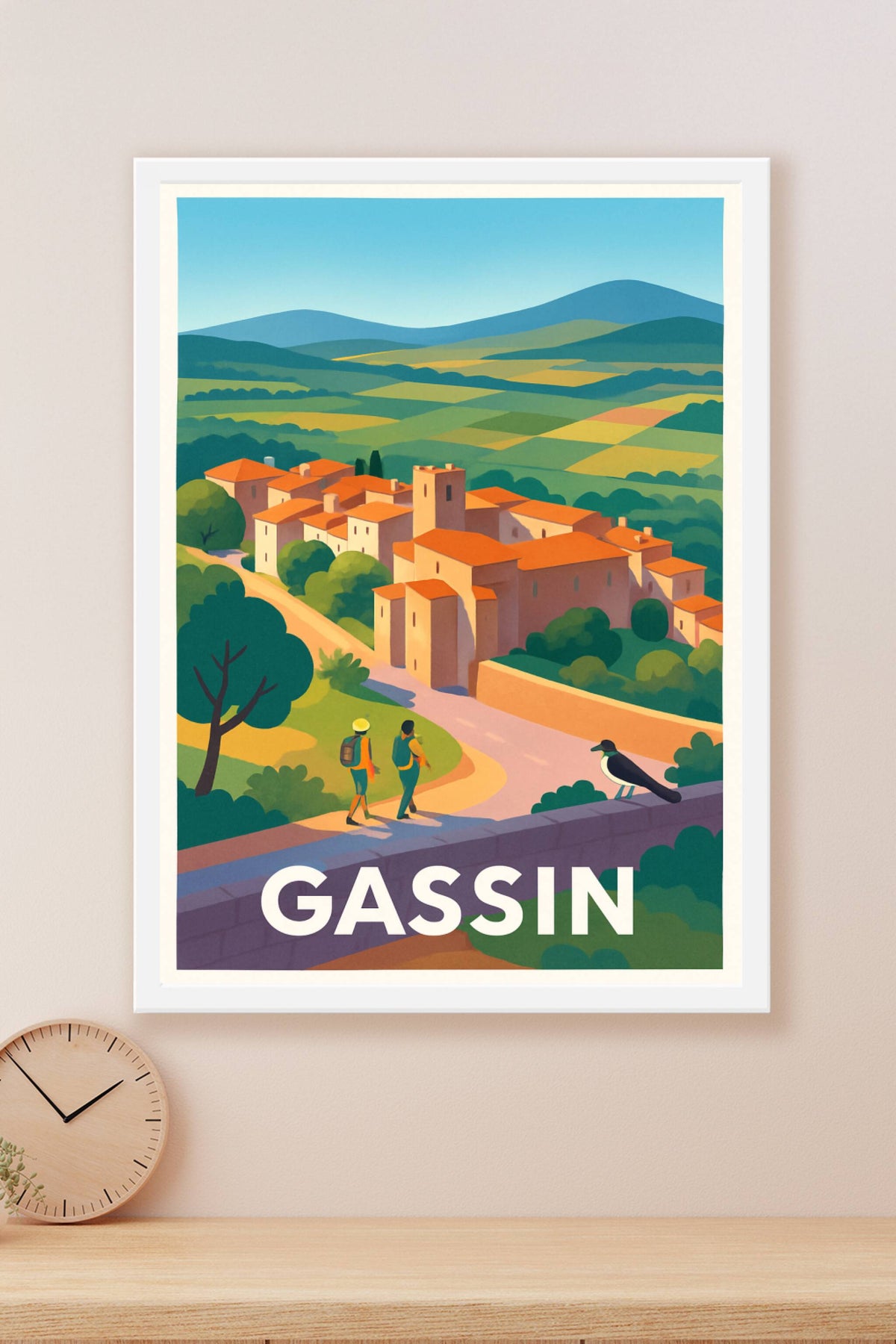 Affiche Gassin — Village perché et panoramas ensoleillés · poster d'art de Gassin