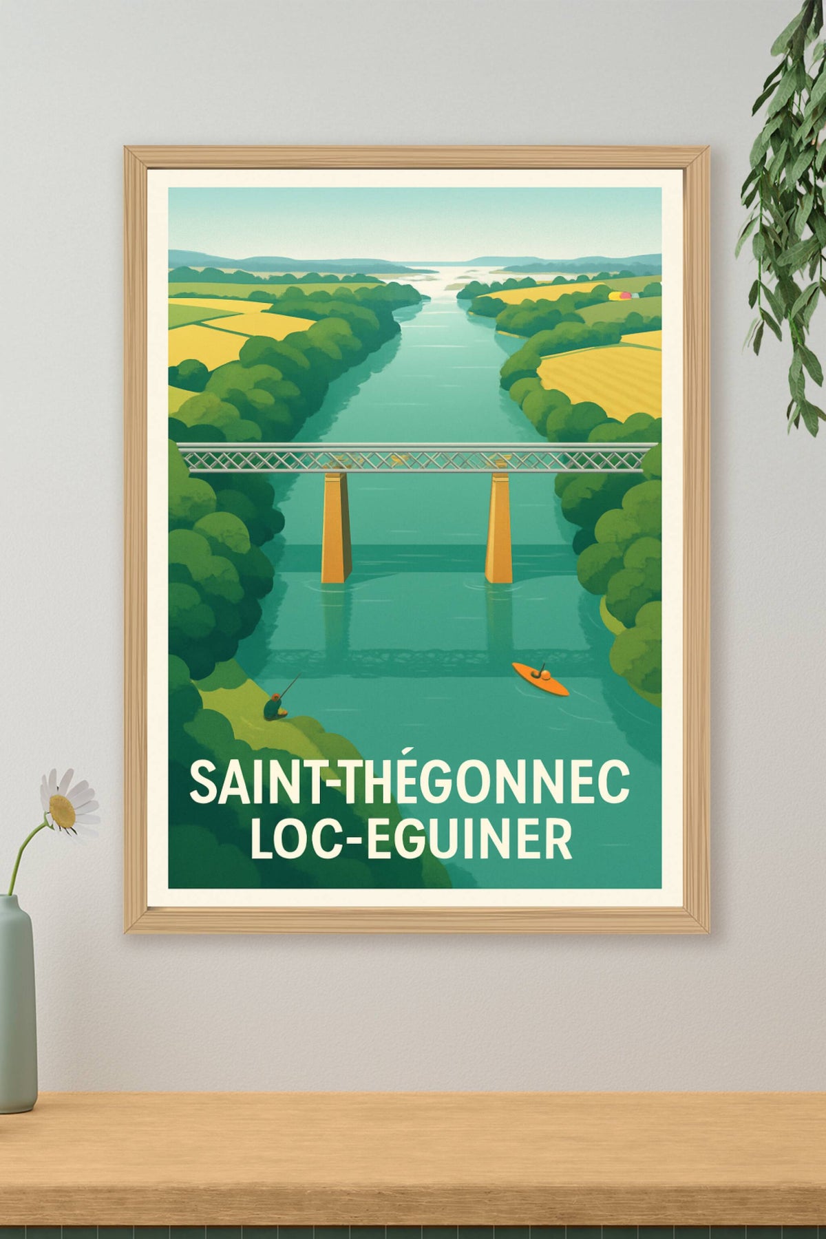 Affiche Saint-Thégonnec Loc-Eguiner — Évasion au fil de l'eau · poster d'art de Saint-Thégonnec Loc-Eguiner