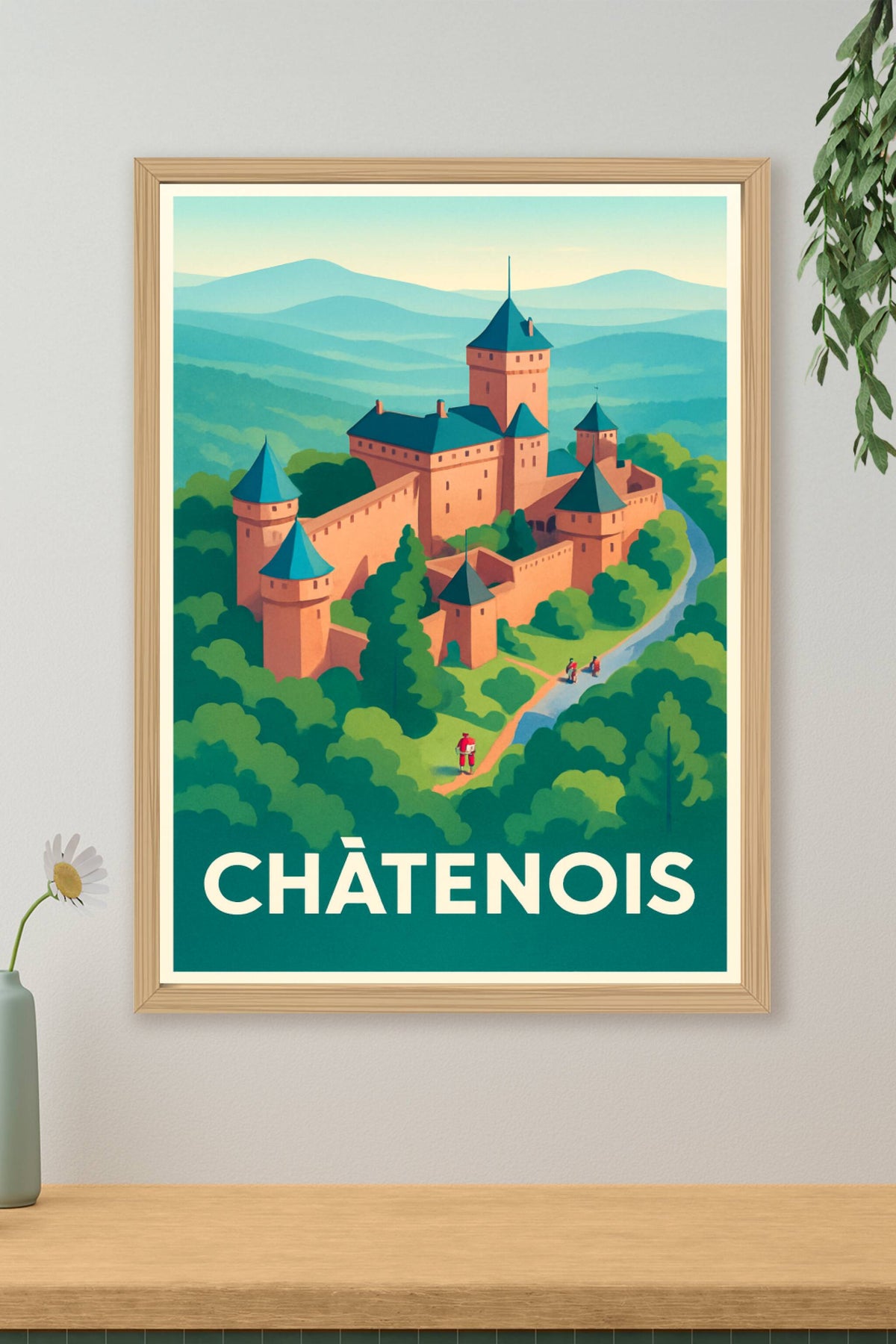 Affiche Châtenois — L'élégance médiévale en pleine nature · poster d'art de Châtenois