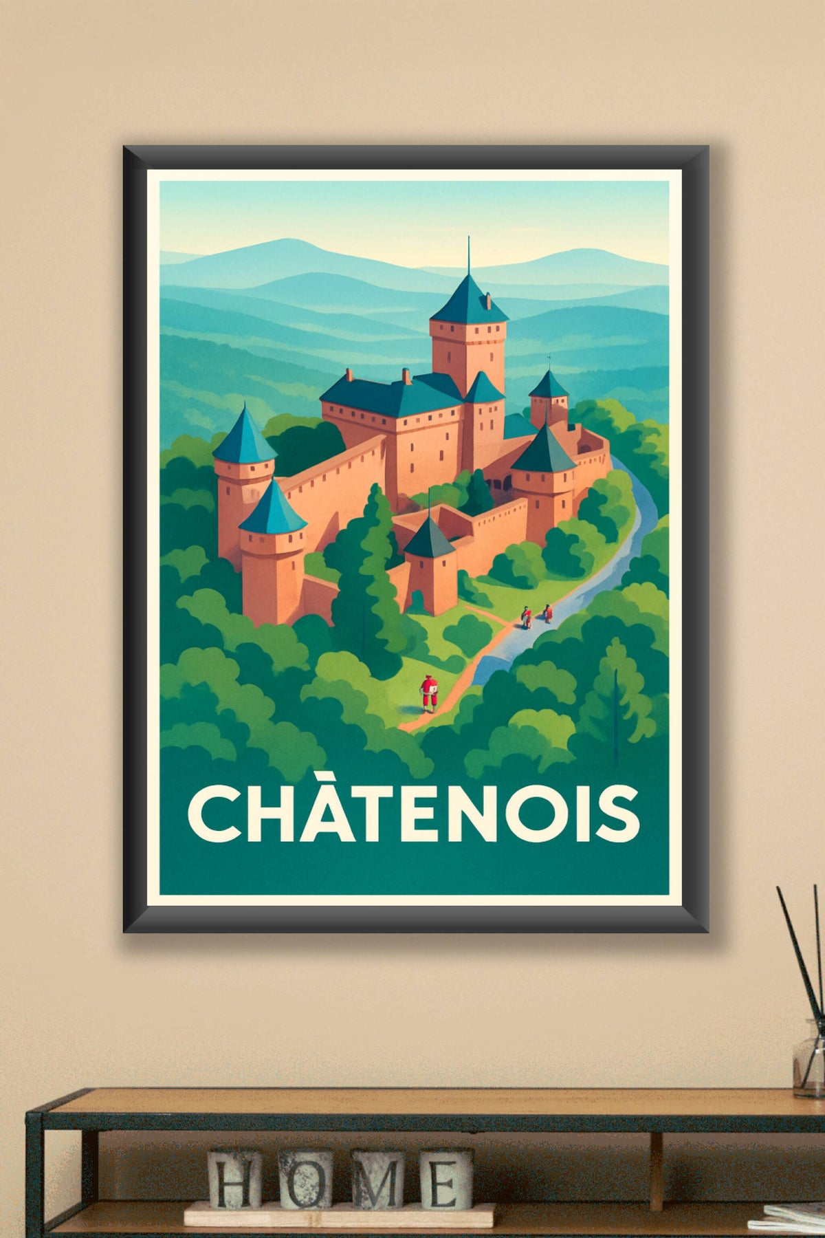 Affiche Châtenois — L'élégance médiévale en pleine nature · poster d'art de Châtenois