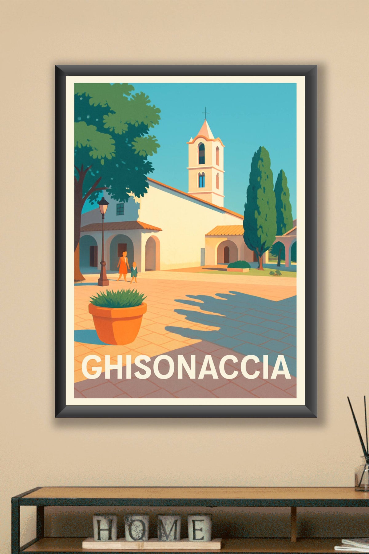 Affiche Ghisonaccia — Lumières douces et charme corse · poster d'art de Ghisonaccia