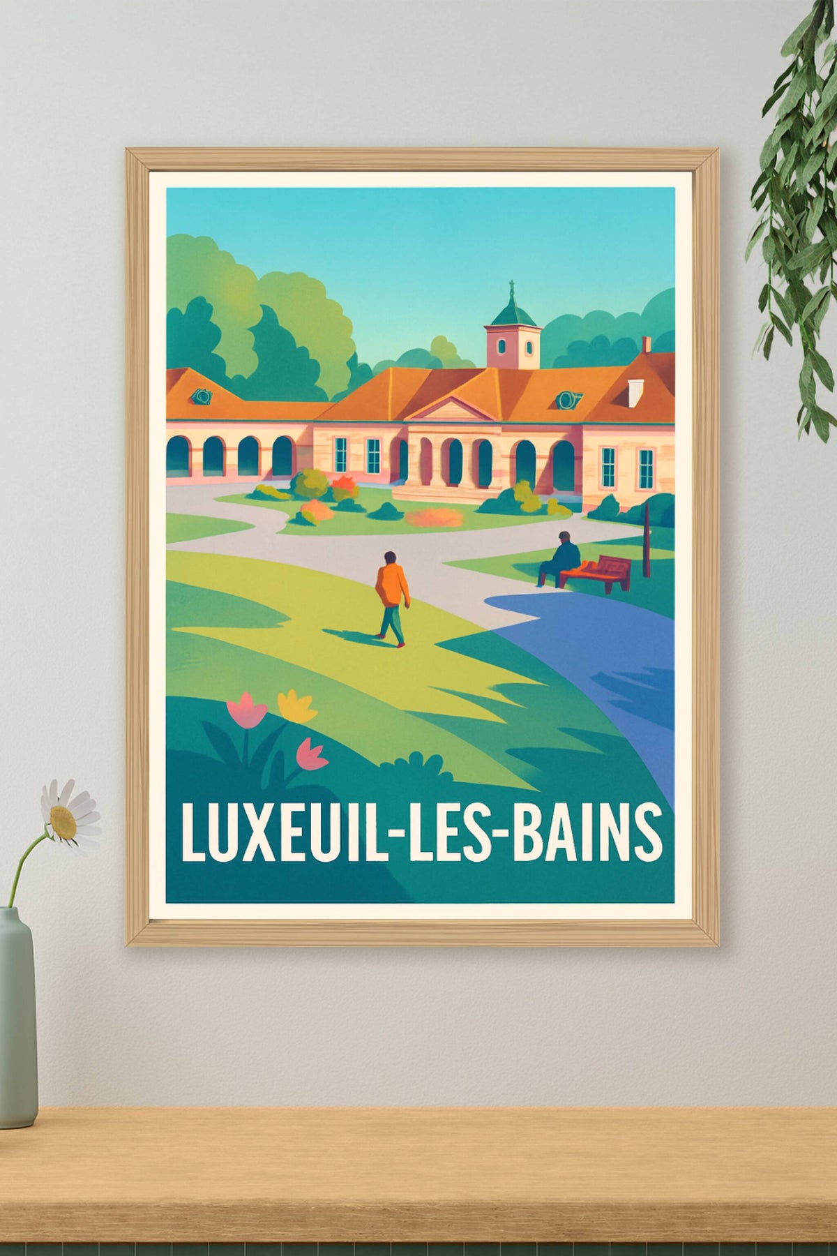 Affiche Luxeuil-les-Bains — Escapade paisible au cœur de la nature · poster d'art de Luxeuil-les-Bains