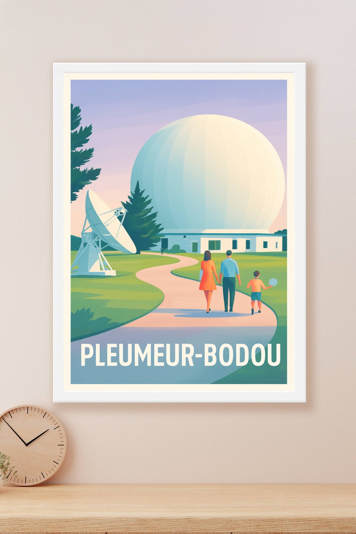 Affiche Pleumeur-Bodou — Voyage au cœur des ondes · poster d'art de Pleumeur-Bodou