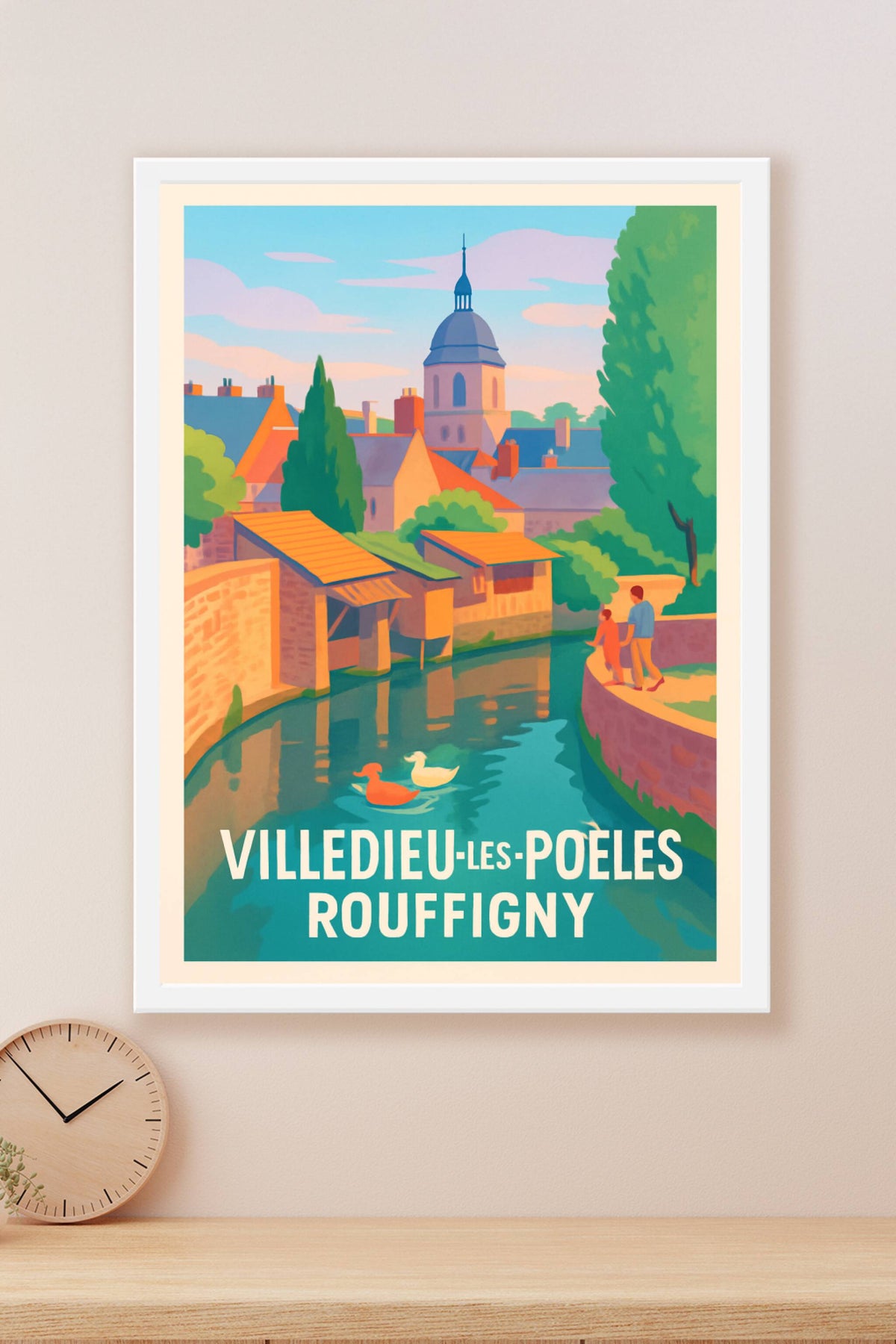 Affiche Villedieu-les-Poêles — Charme bucolique et patrimoine vibrant · poster d'art de Villedieu-les-Poêles