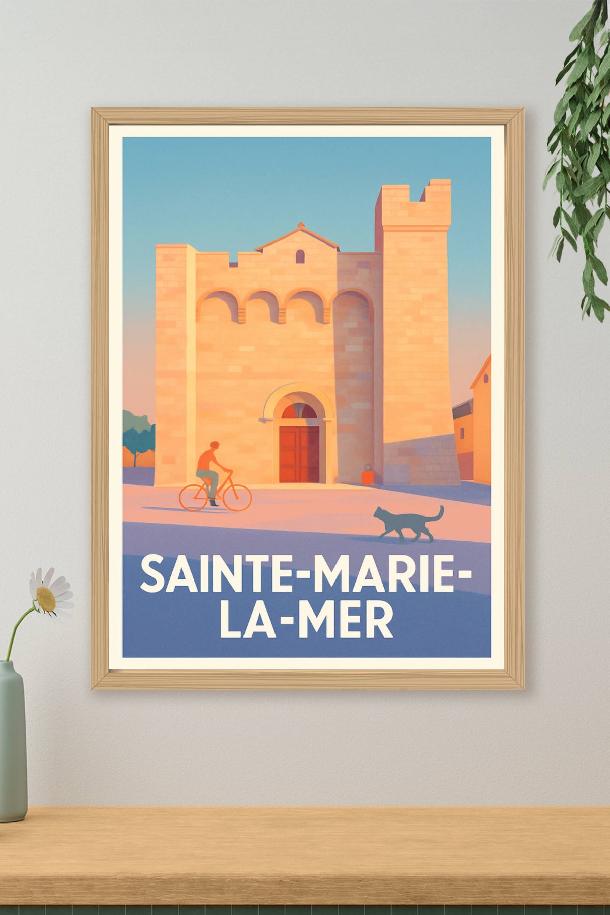 Affiche Sainte-Marie-la-Mer — Charme et Sérénité Méditerranéenne · poster d'art de Sainte-Marie-la-Mer