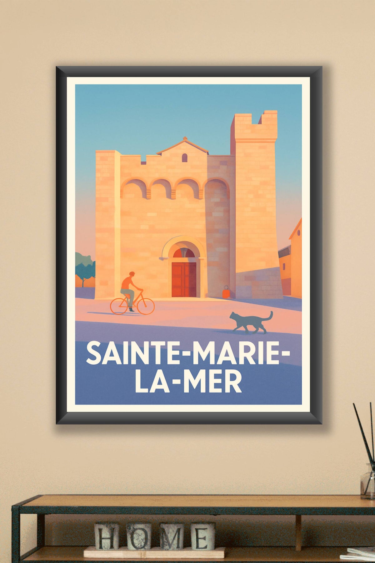 Affiche Sainte-Marie-la-Mer — Charme et Sérénité Méditerranéenne · poster d'art de Sainte-Marie-la-Mer