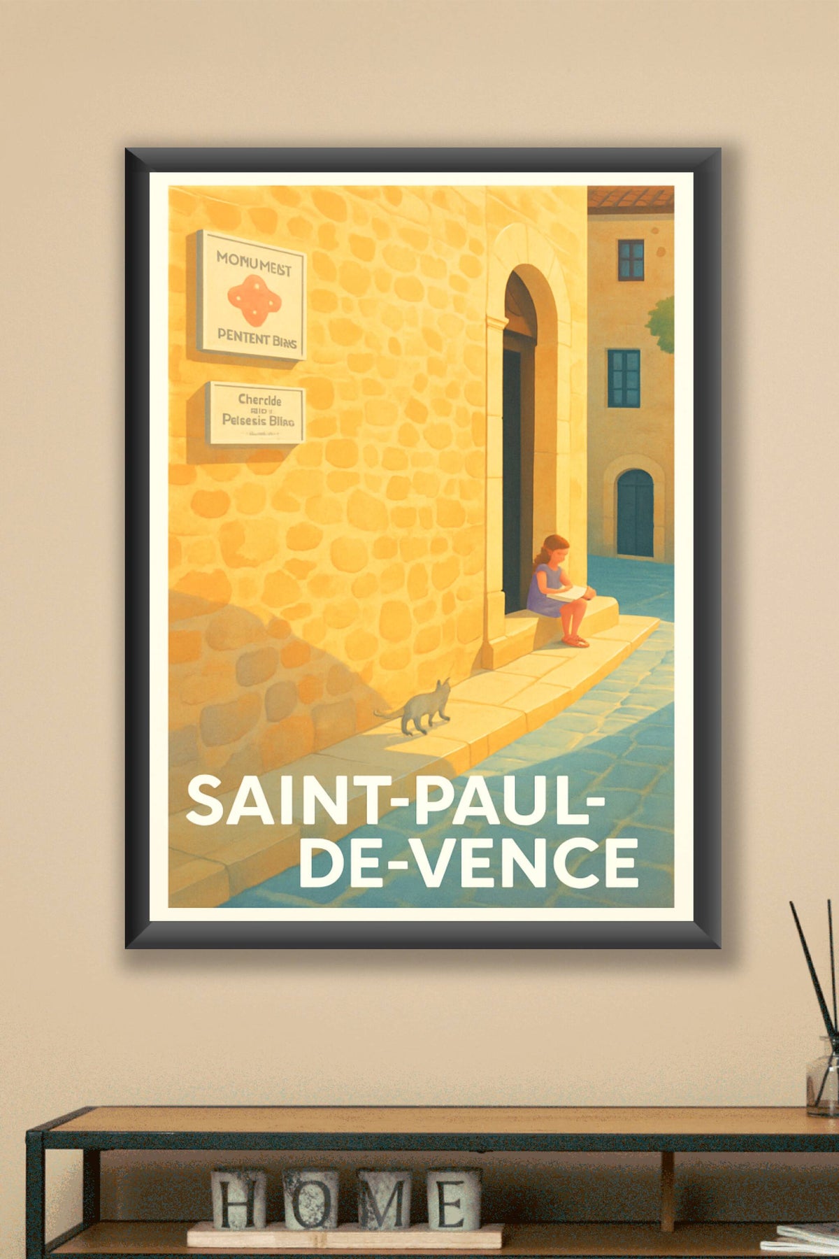 Affiche Saint-Paul-de-Vence — Charme et lumière provençale · poster d'art de Saint-Paul-de-Vence