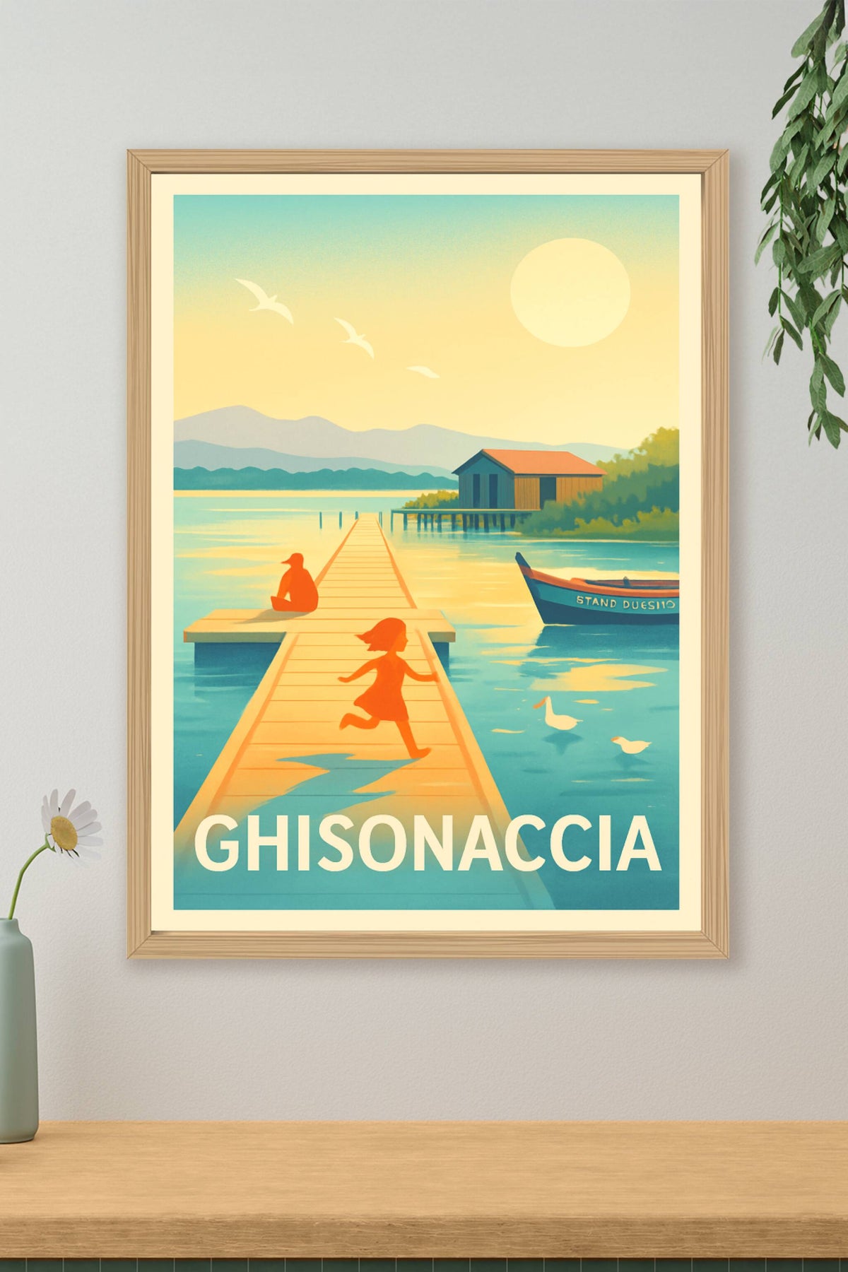 Affiche Ghisonaccia — Les instants doux au bord de l'eau · poster d'art de Ghisonaccia