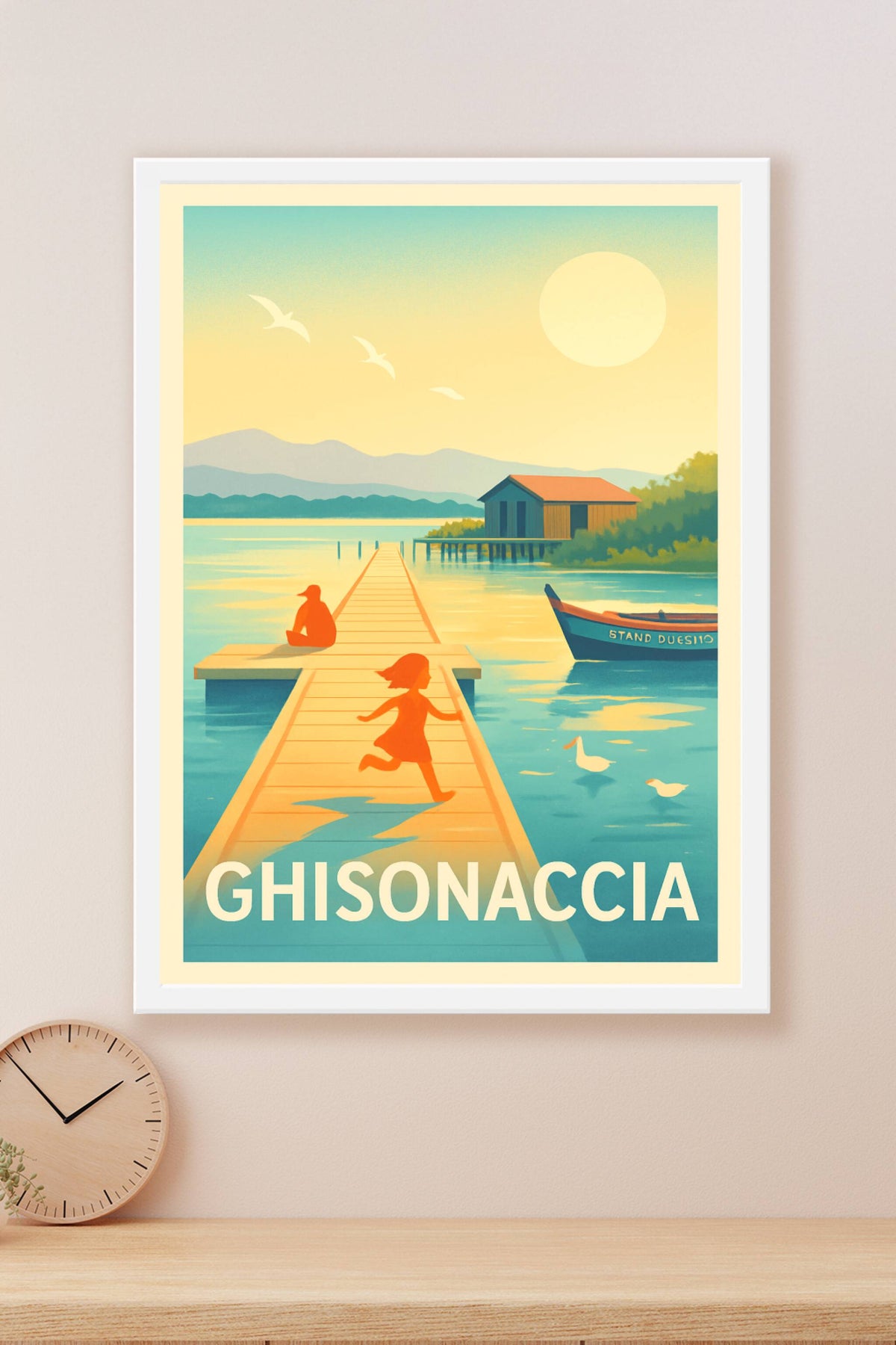 Affiche Ghisonaccia — Les instants doux au bord de l'eau · poster d'art de Ghisonaccia