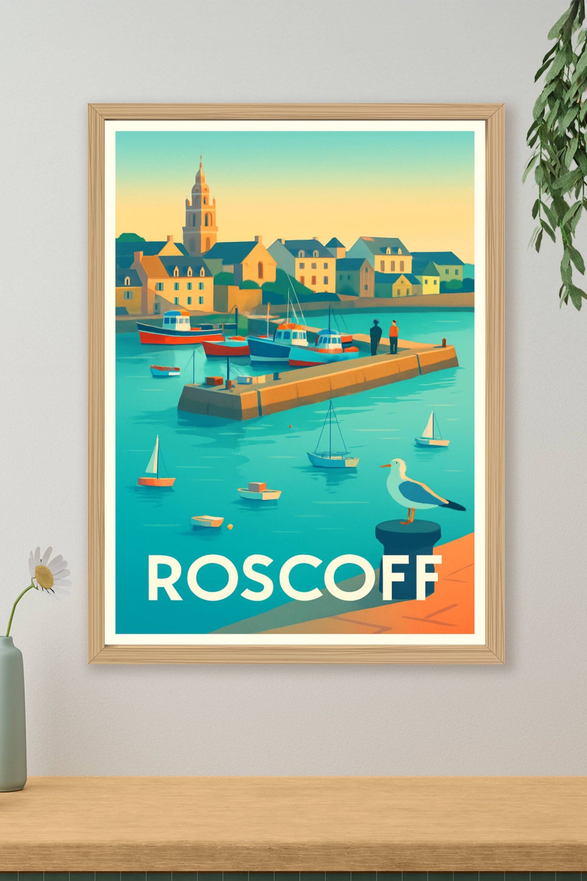 Affiche Roscoff — Charme authentique du port breton · poster d'art de Roscoff