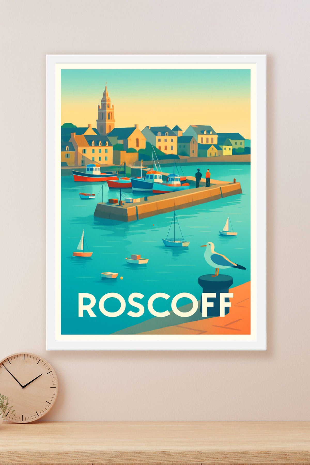 Affiche Roscoff — Charme authentique du port breton · poster d'art de Roscoff