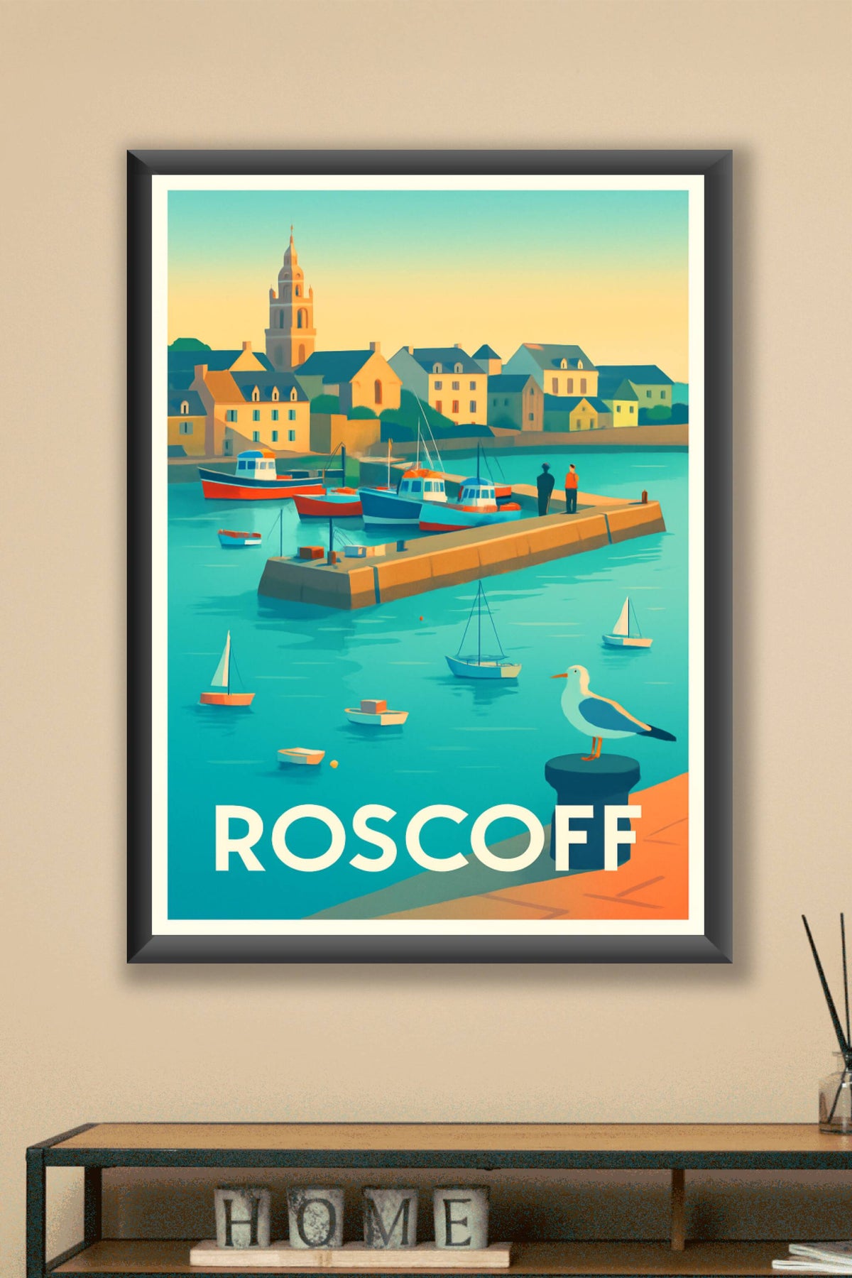 Affiche Roscoff — Charme authentique du port breton · poster d'art de Roscoff