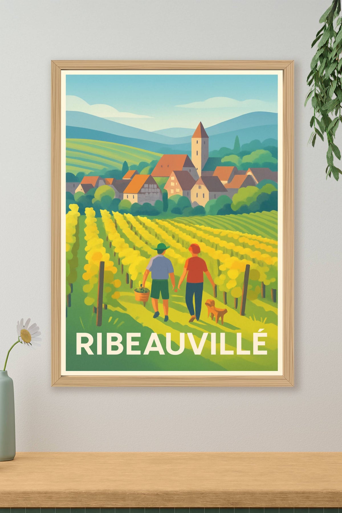 Affiche Ribeauvillé — Promenade au cœur des vignobles alsaciens · poster d'art de Ribeauvillé