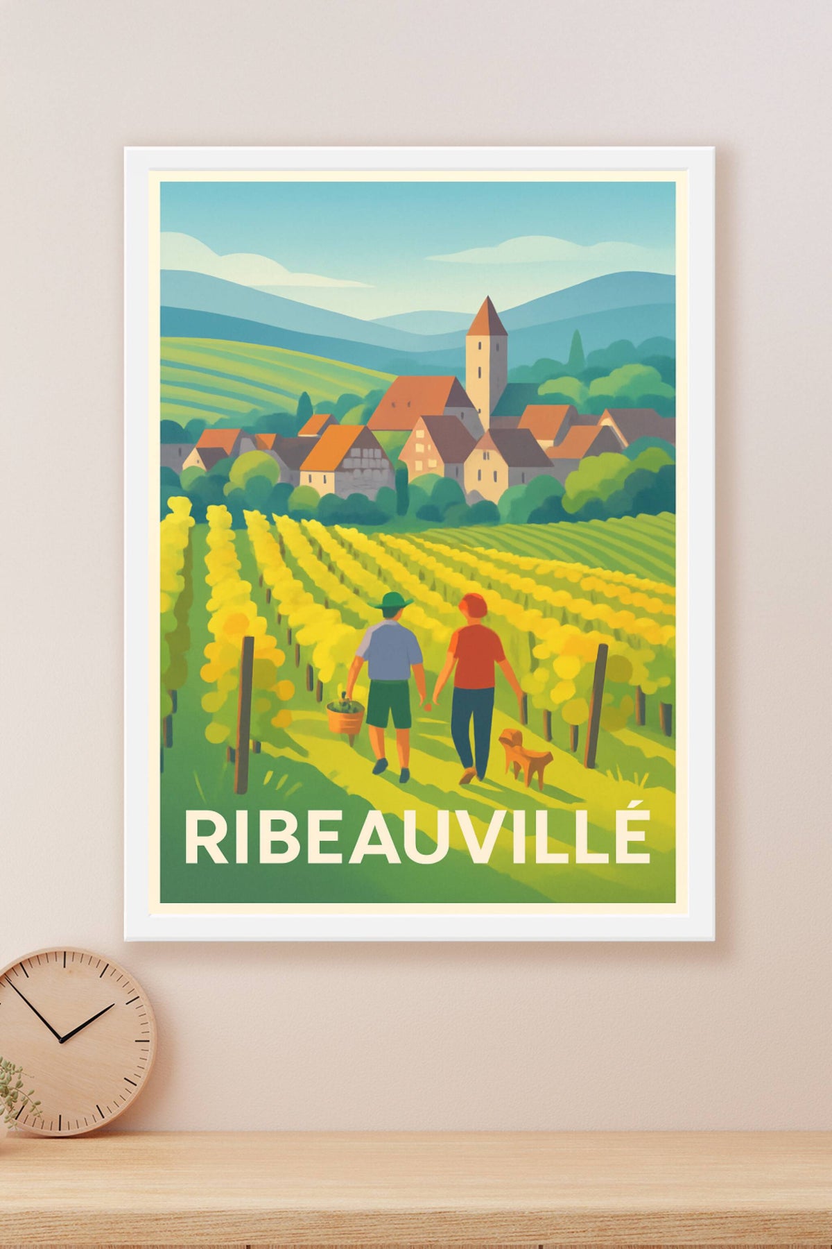 Affiche Ribeauvillé — Promenade au cœur des vignobles alsaciens · poster d'art de Ribeauvillé
