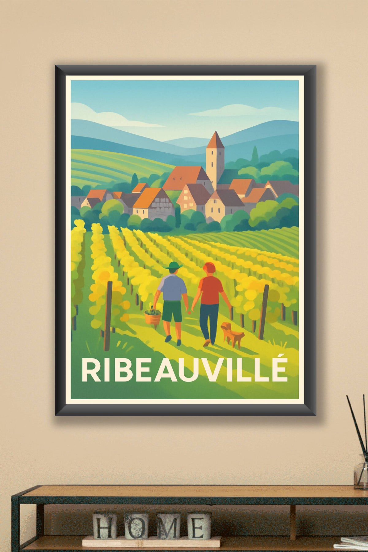 Affiche Ribeauvillé — Promenade au cœur des vignobles alsaciens · poster d'art de Ribeauvillé