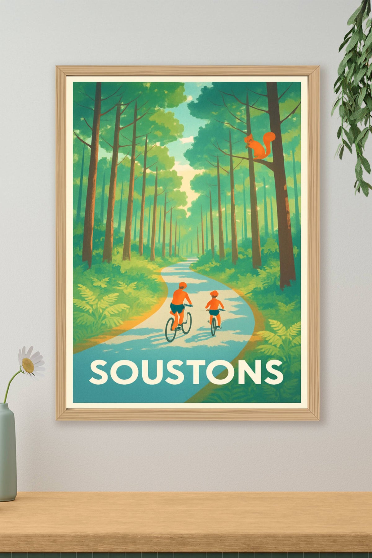 Affiche Soustons — Balade en forêt apaisante · poster d'art de Soustons