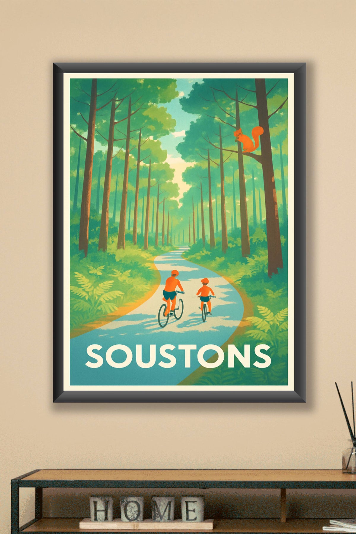 Affiche Soustons — Balade en forêt apaisante · poster d'art de Soustons