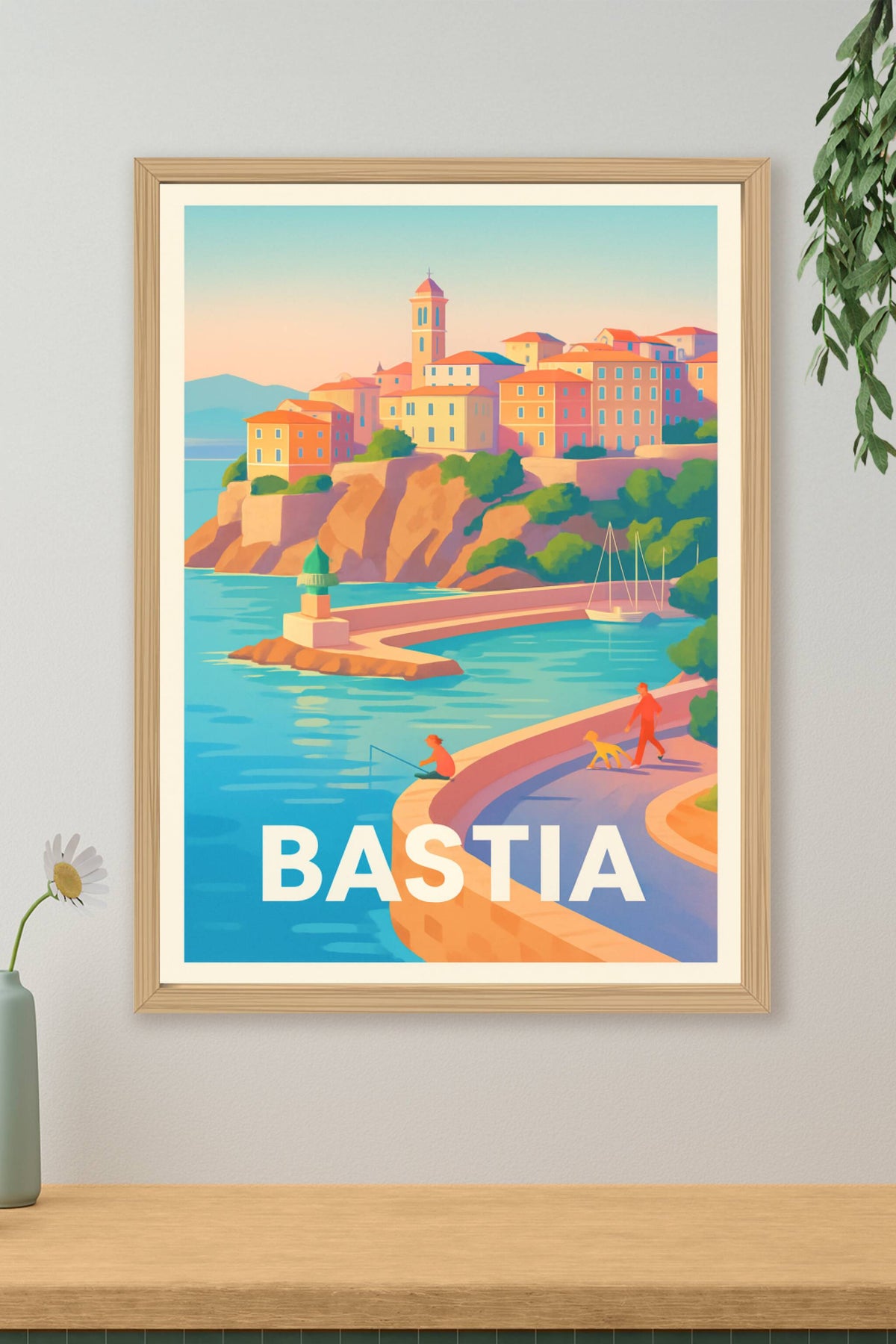 Affiche Bastia — Charme pittoresque sur la côte Corse · poster d'art de Bastia