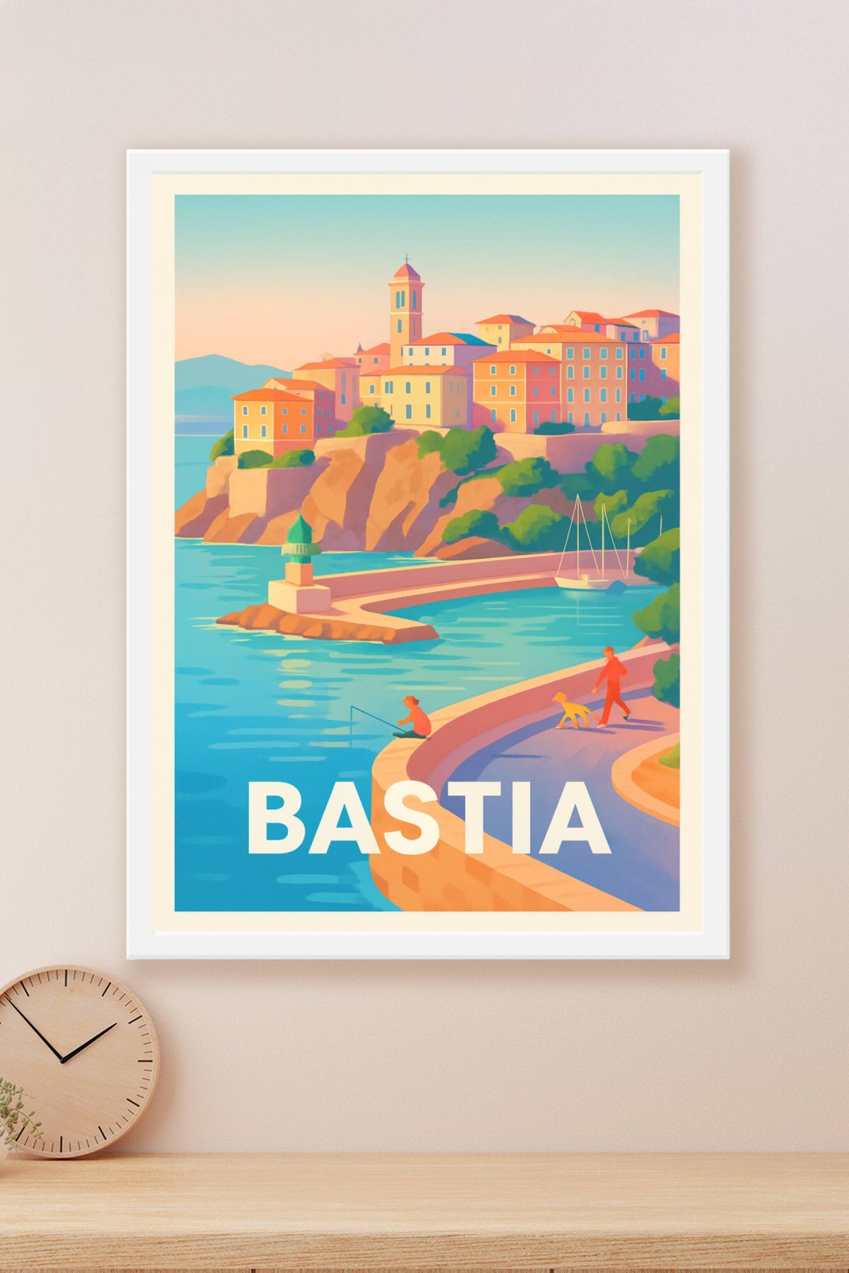Affiche Bastia — Charme pittoresque sur la côte Corse · poster d'art de Bastia