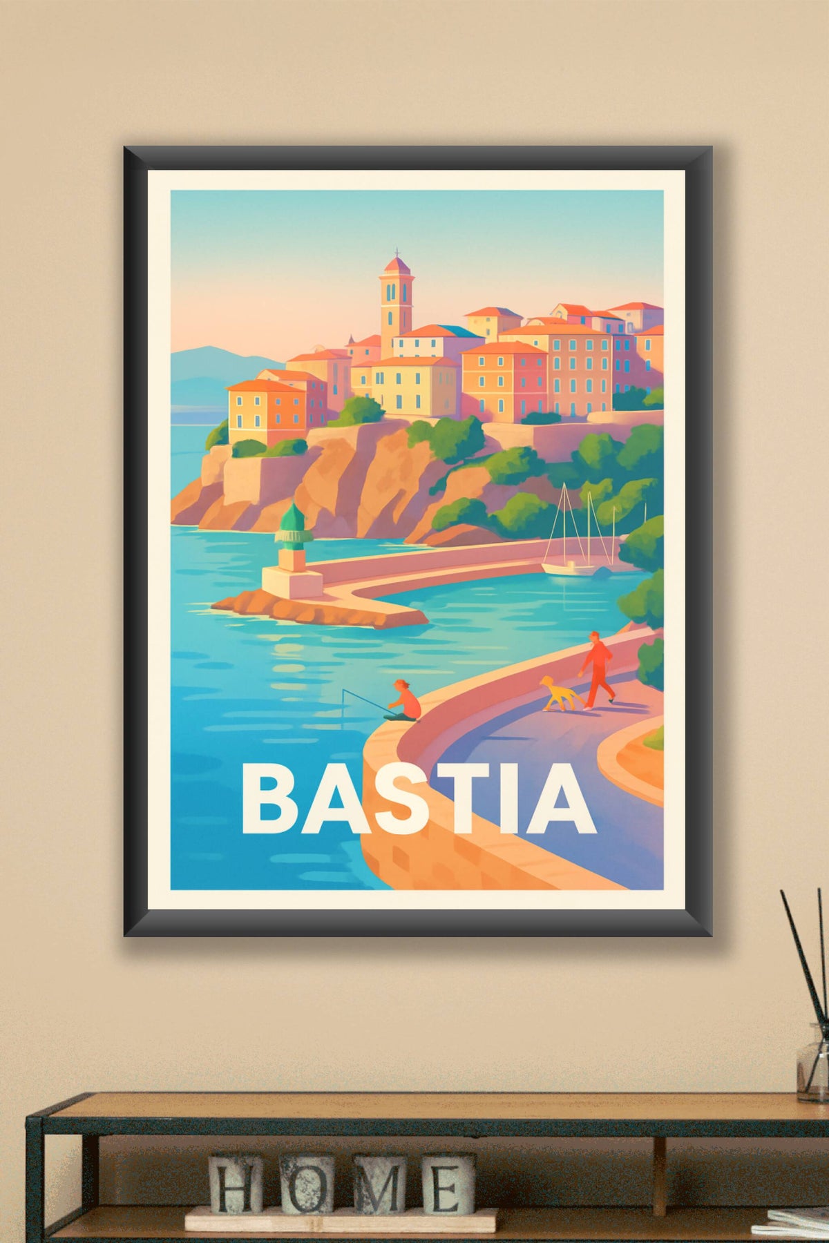 Affiche Bastia — Charme pittoresque sur la côte Corse · poster d'art de Bastia
