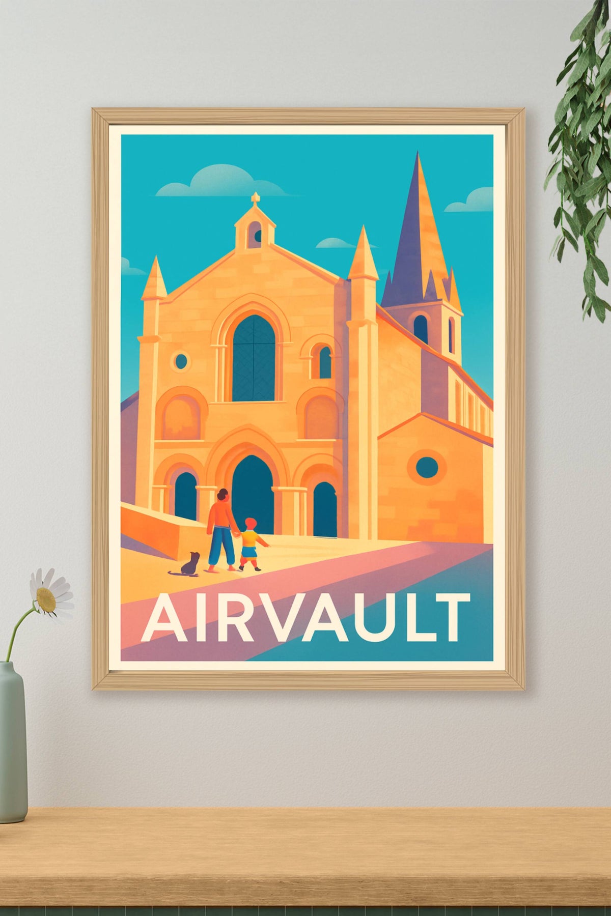 Affiche Airvault — L’éclat intemporel de l’abbaye · poster d'art de Airvault