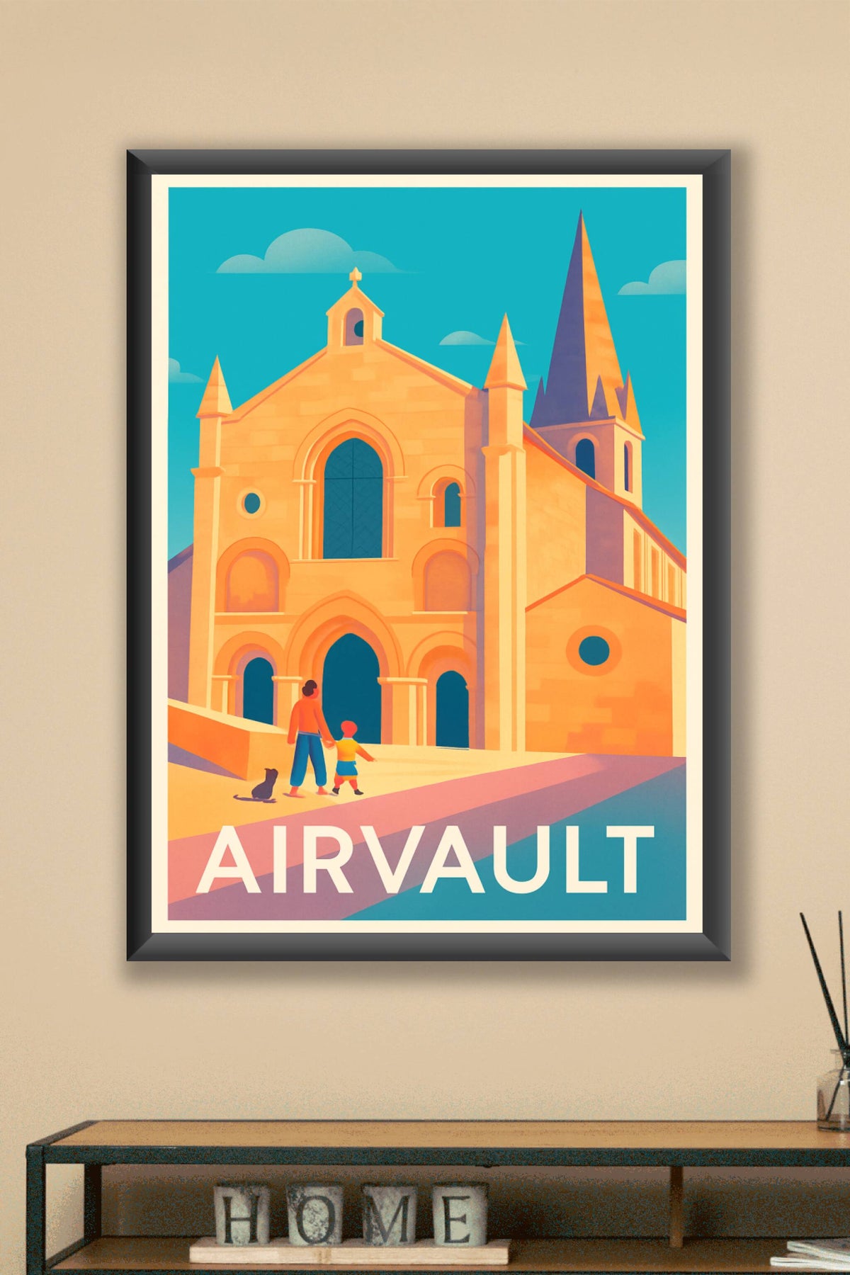 Affiche Airvault — L’éclat intemporel de l’abbaye · poster d'art de Airvault