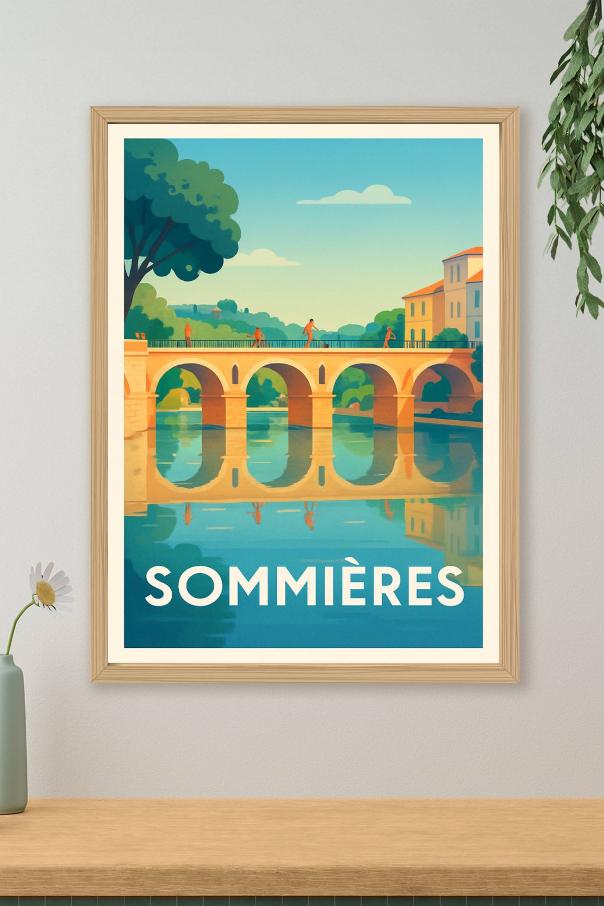 Affiche Sommières — Charme et Reflets Méditerranéens · poster d'art de Sommières