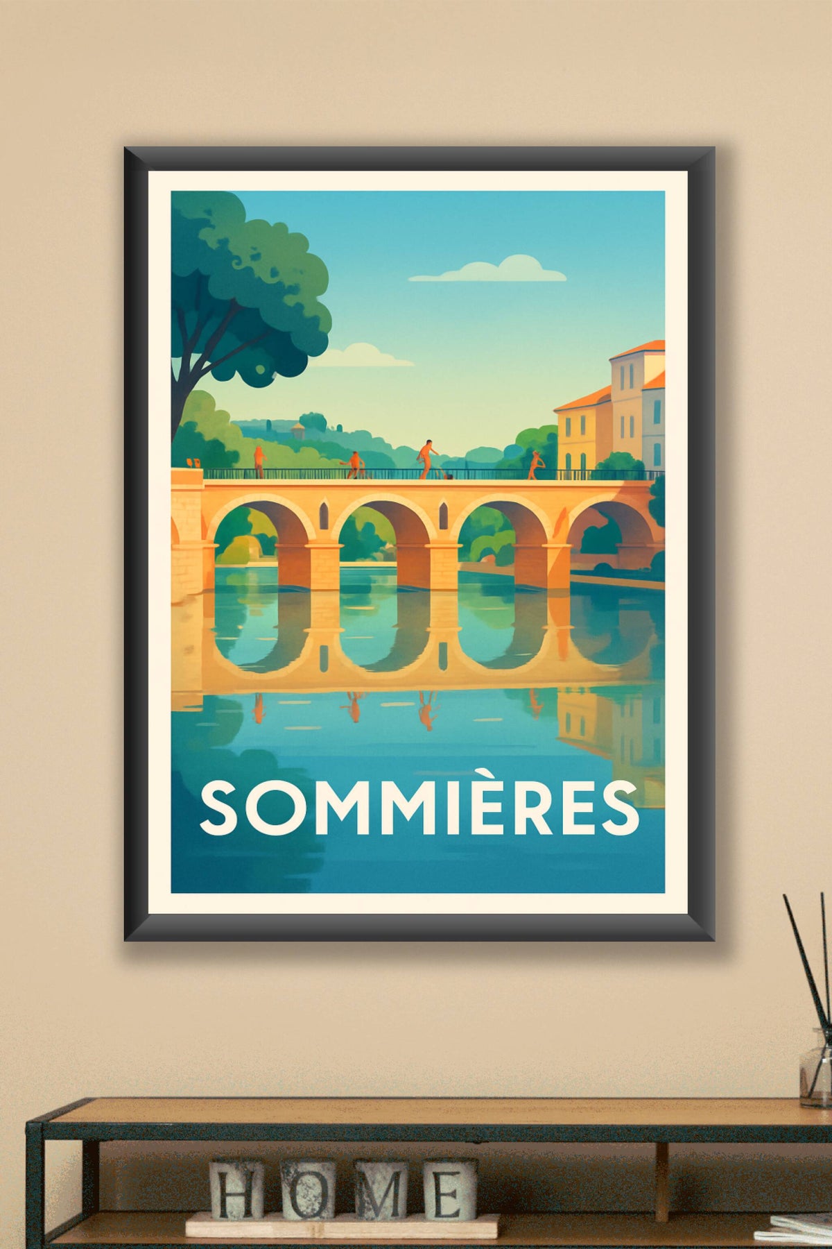 Affiche Sommières — Charme et Reflets Méditerranéens · poster d'art de Sommières