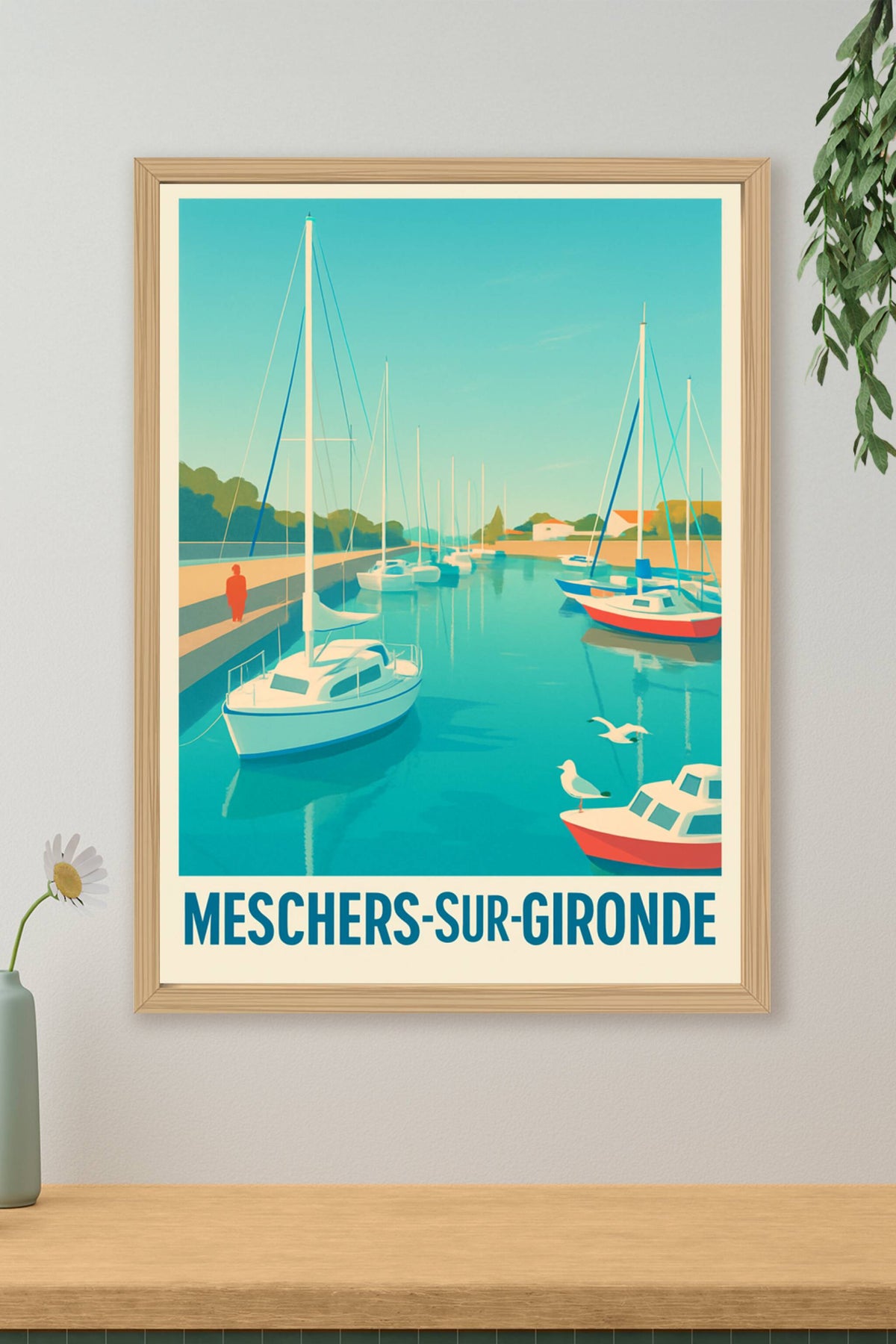 Affiche Meschers-sur-Gironde — Sérénité au bord de l'eau · poster d'art de Meschers-sur-Gironde