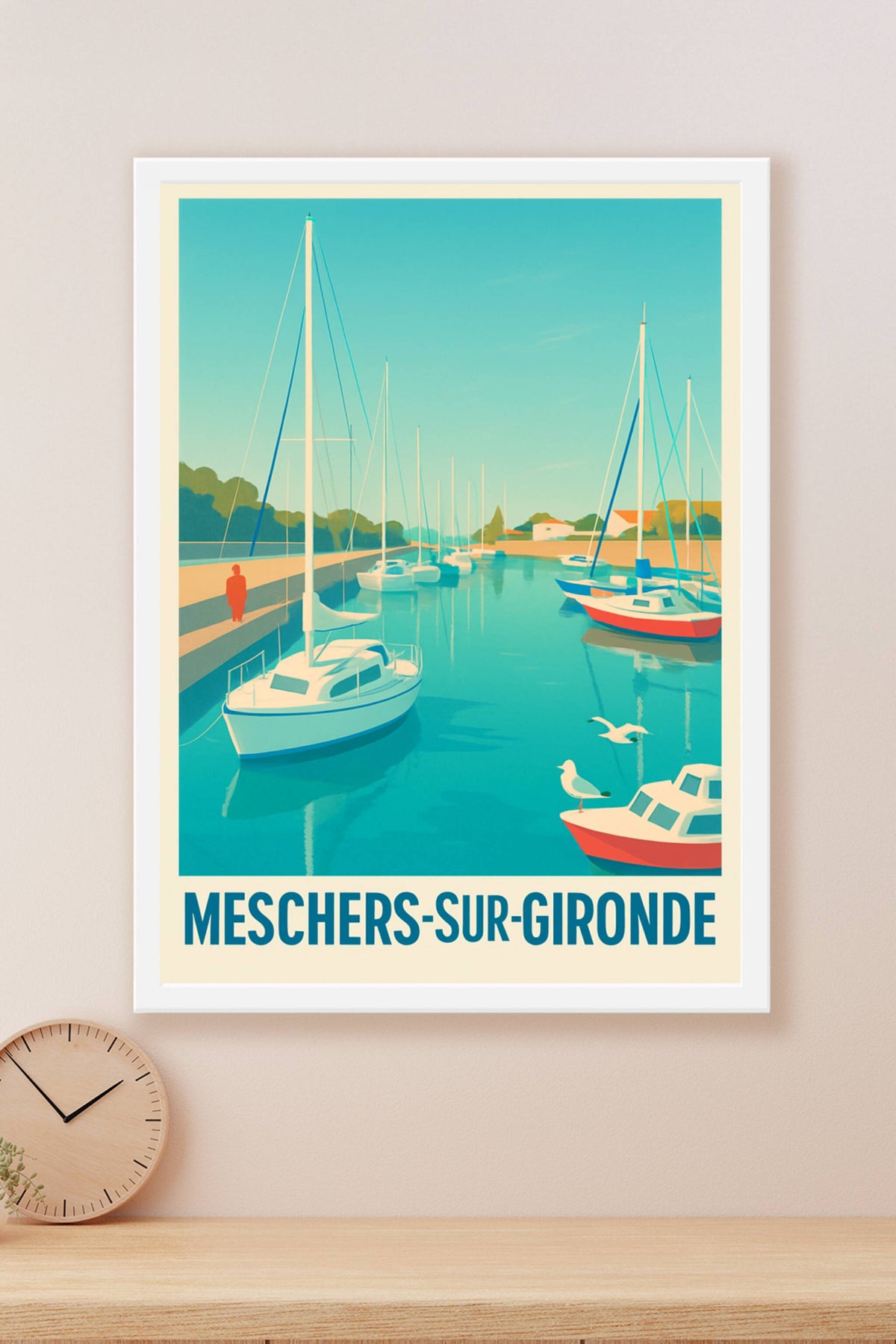 Affiche Meschers-sur-Gironde — Sérénité au bord de l'eau · poster d'art de Meschers-sur-Gironde