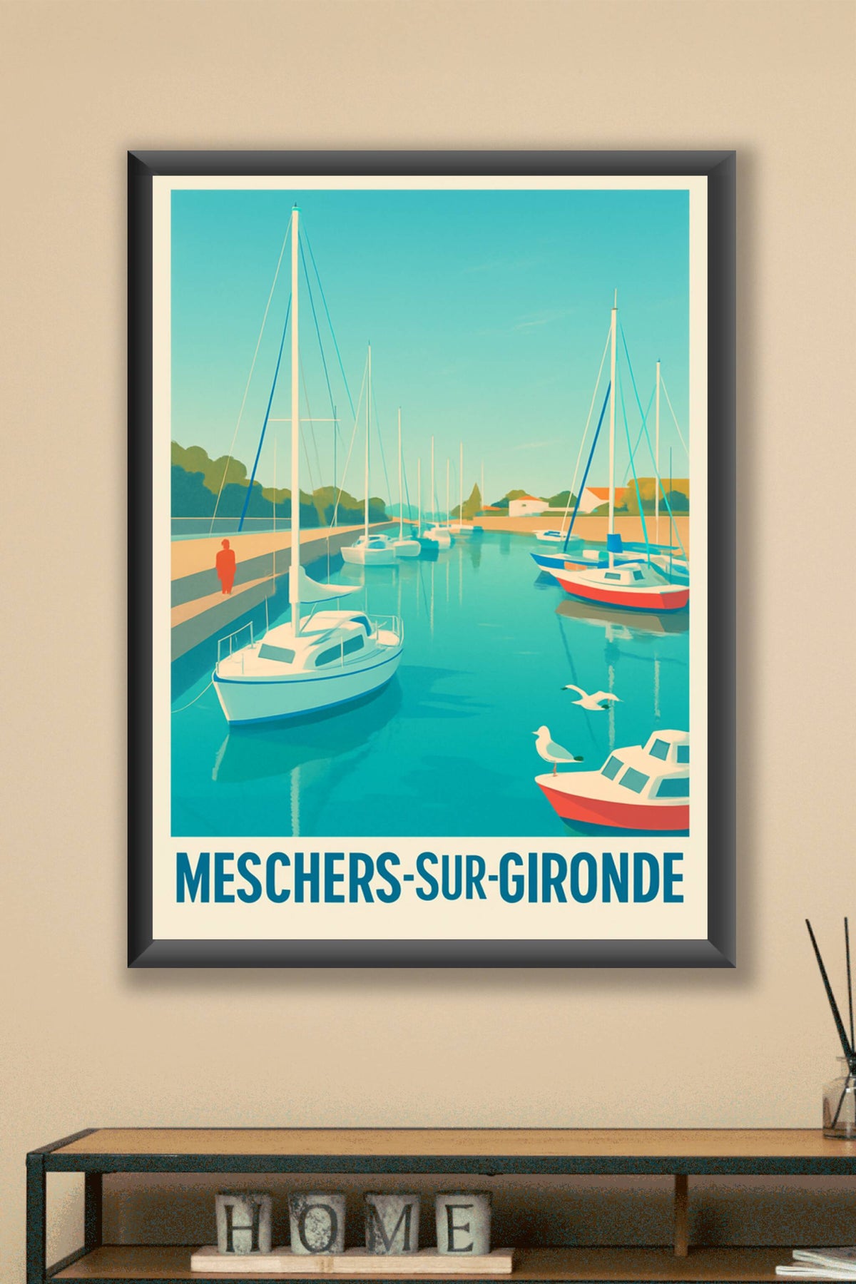 Affiche Meschers-sur-Gironde — Sérénité au bord de l'eau · poster d'art de Meschers-sur-Gironde
