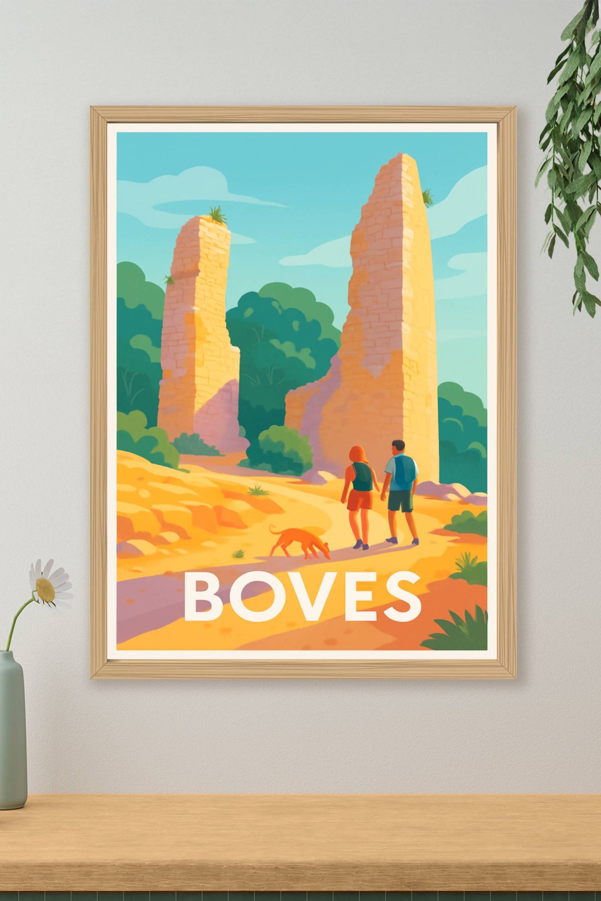 Affiche Boves — Randonnée et patrimoine au soleil · poster d'art de Boves
